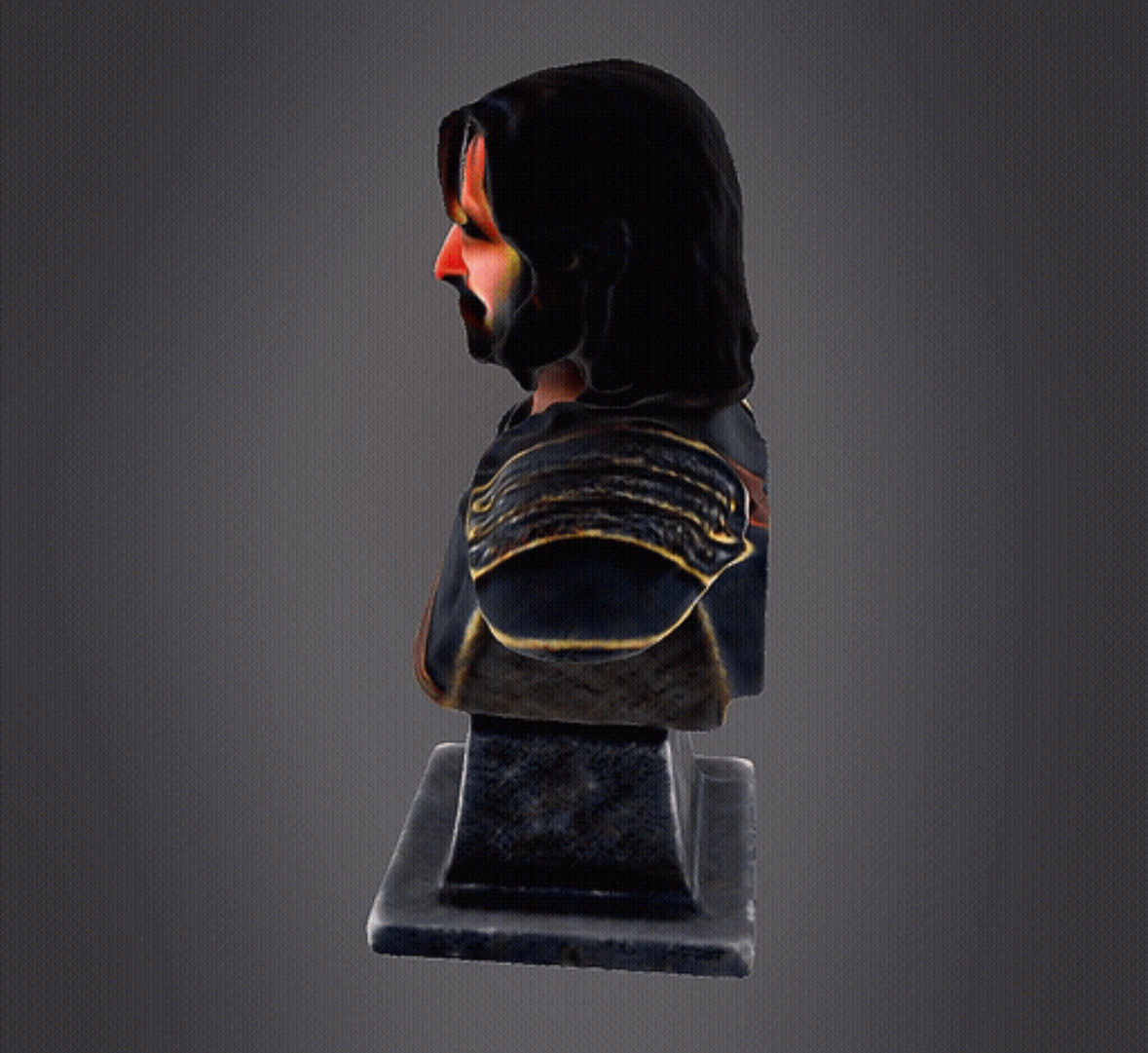 Middle Earth Warrior Bust Aragorn 3D print model_5