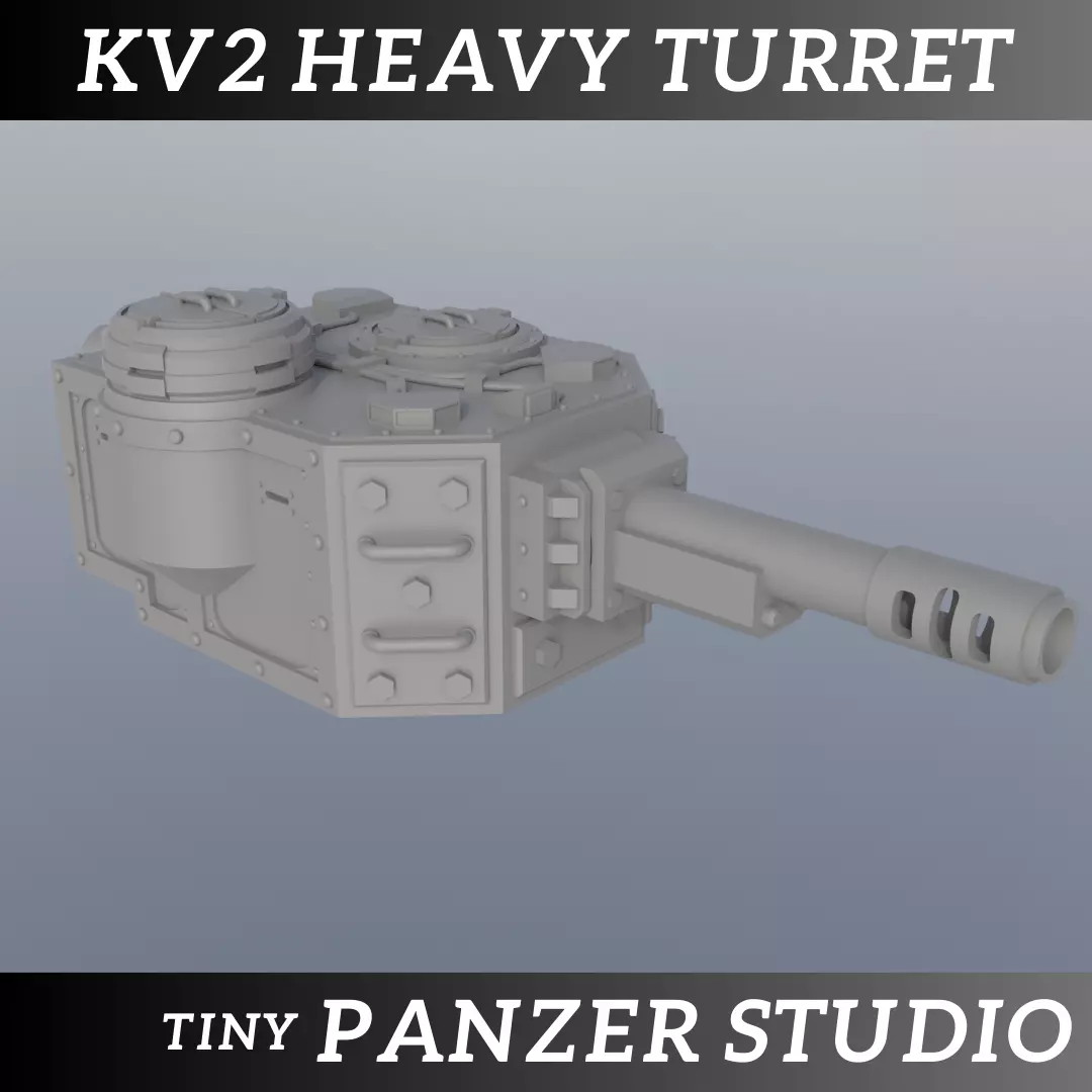 Heavy Turret KV2 - presupported 3D print model_0