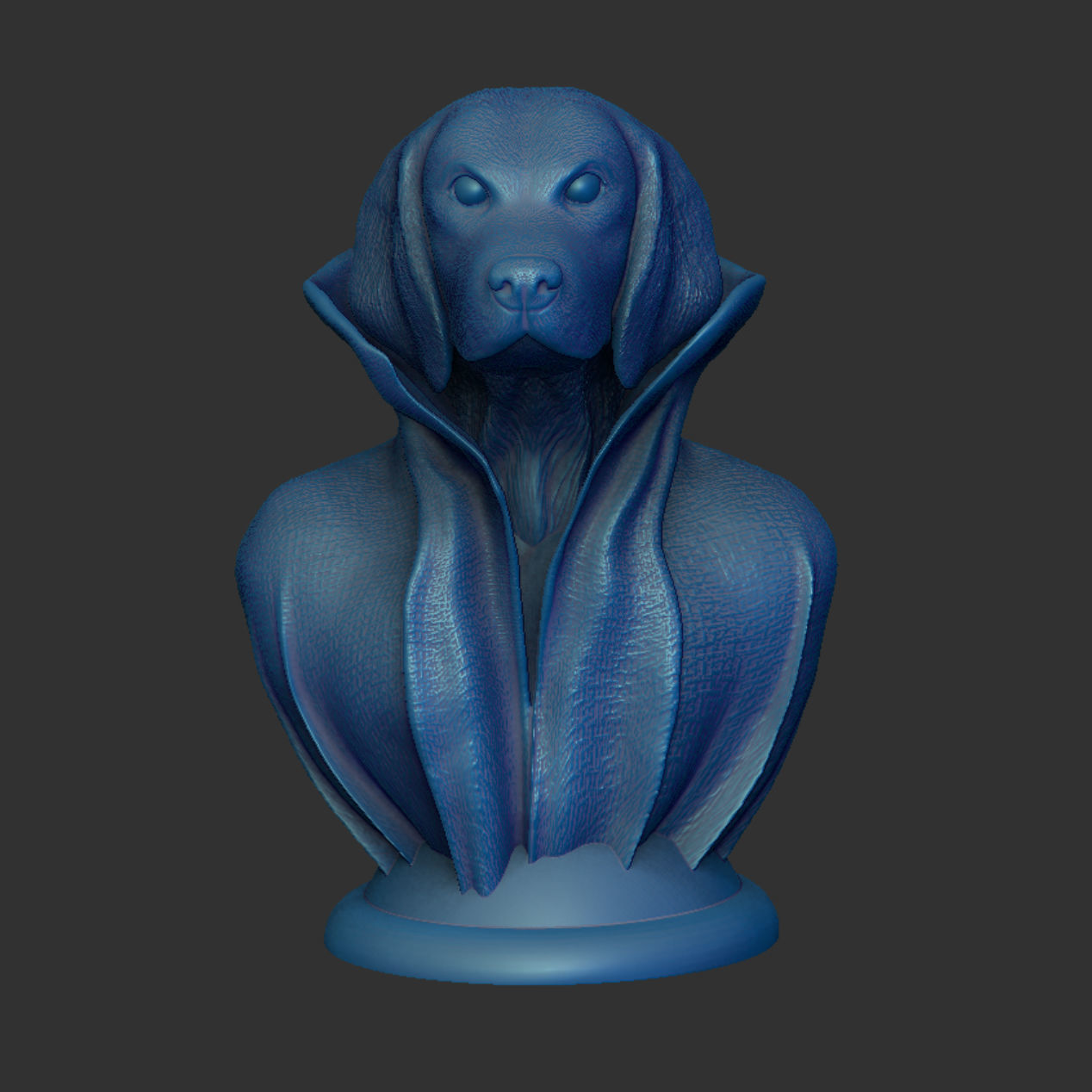 Beagle with Collar Cape on Pedestal 3D print model_2