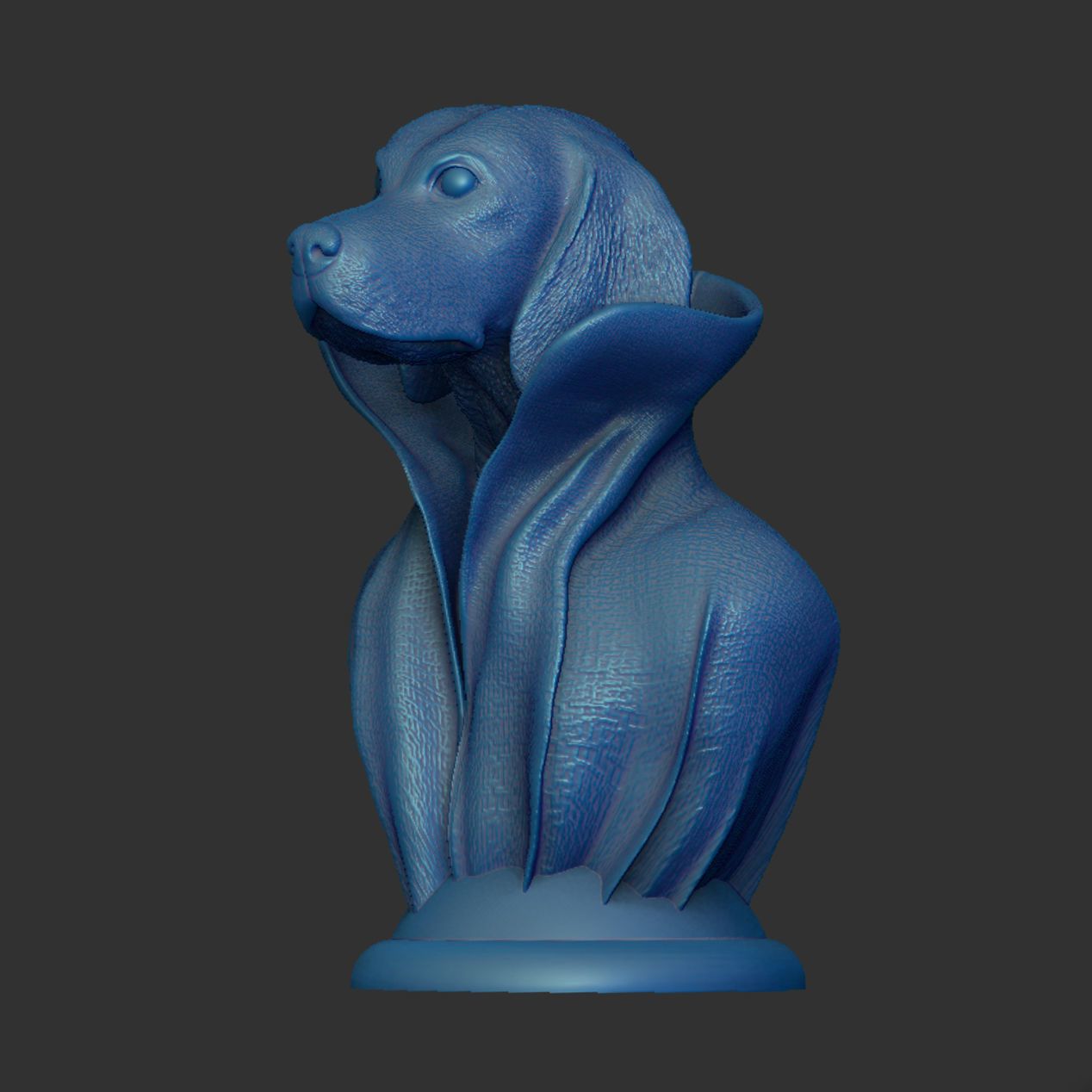 Beagle with Collar Cape on Pedestal 3D print model_3
