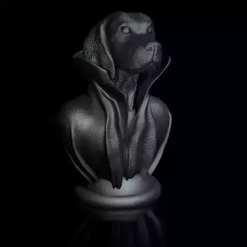 Beagle with Collar Cape on Pedestal