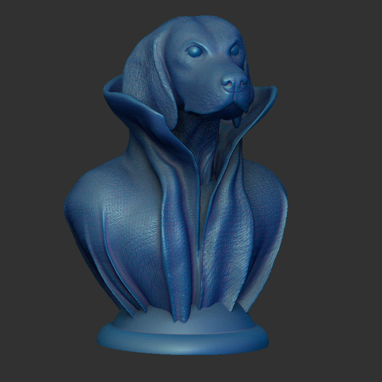 Beagle with Collar Cape on Pedestal 3D print model_4
