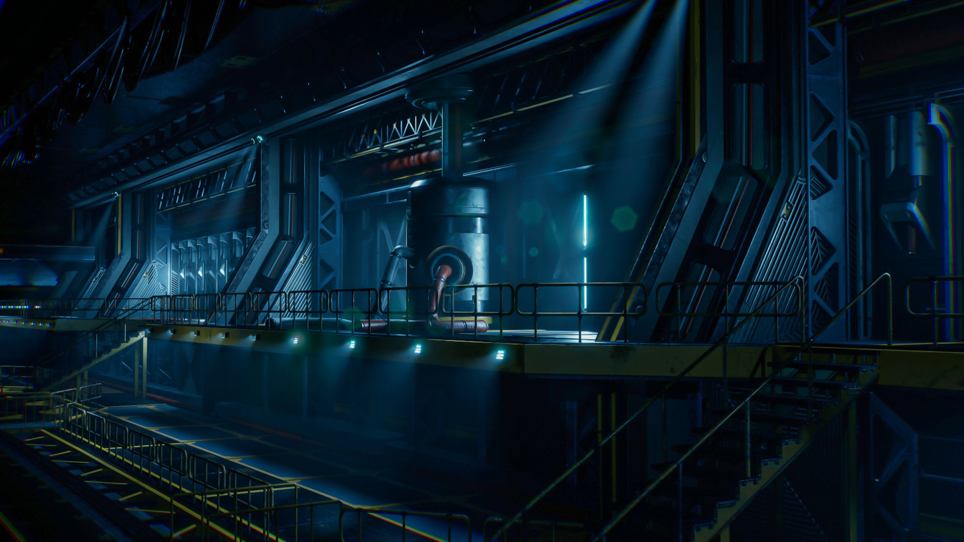 Sci-Fi Hangar Low-poly 3D model_18