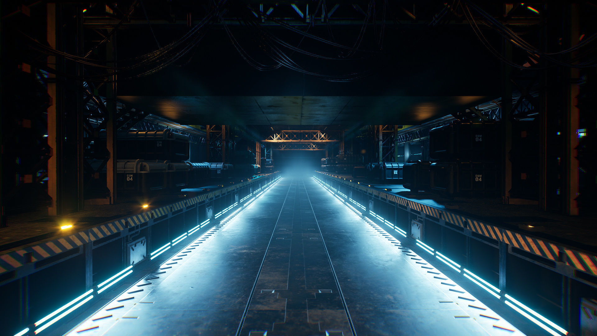 Sci-Fi Hangar Low-poly 3D model_22