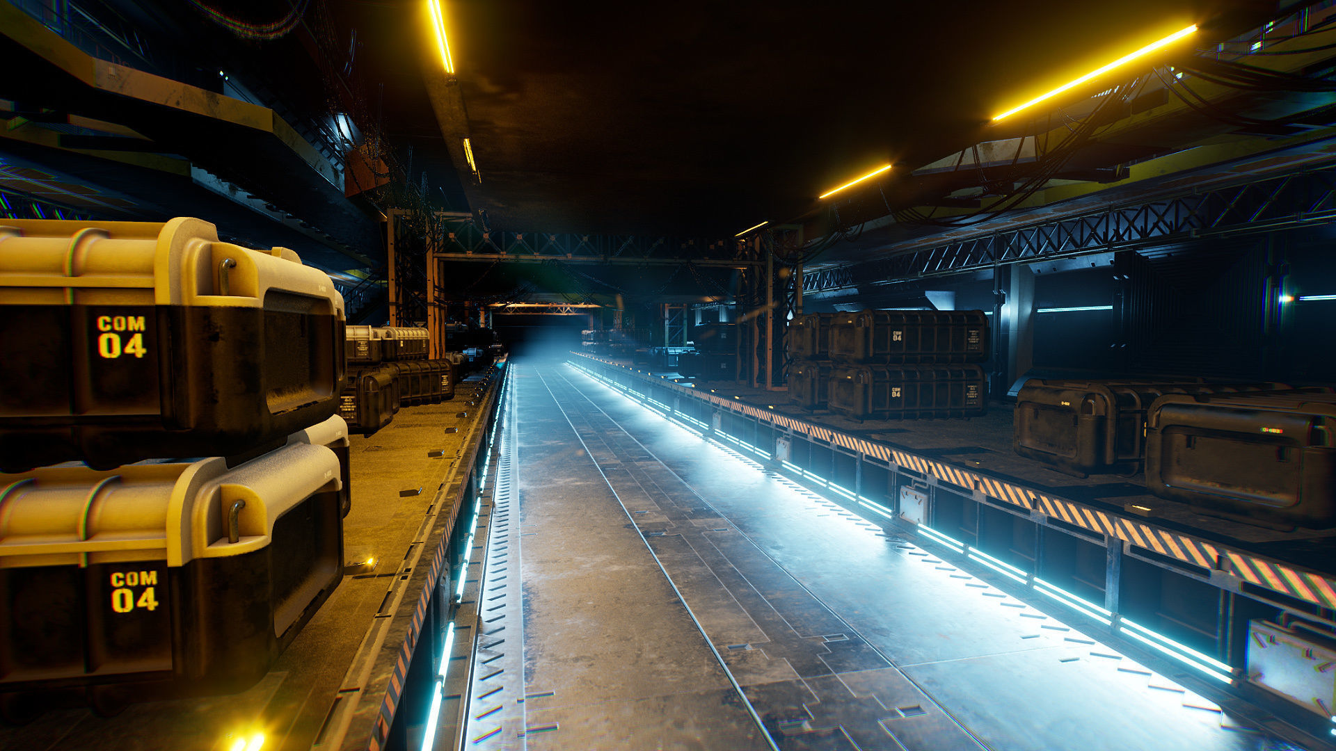 Sci-Fi Hangar Low-poly 3D model_21