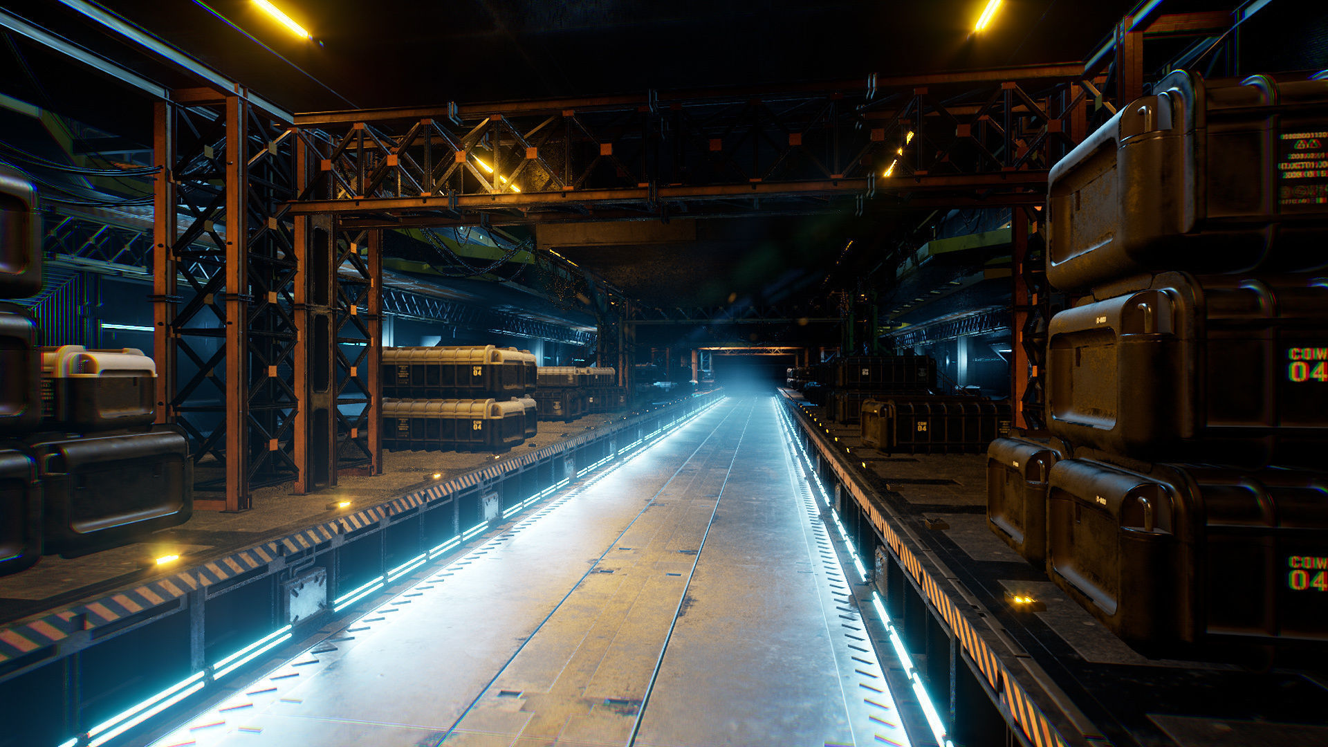 Sci-Fi Hangar Low-poly 3D model_20