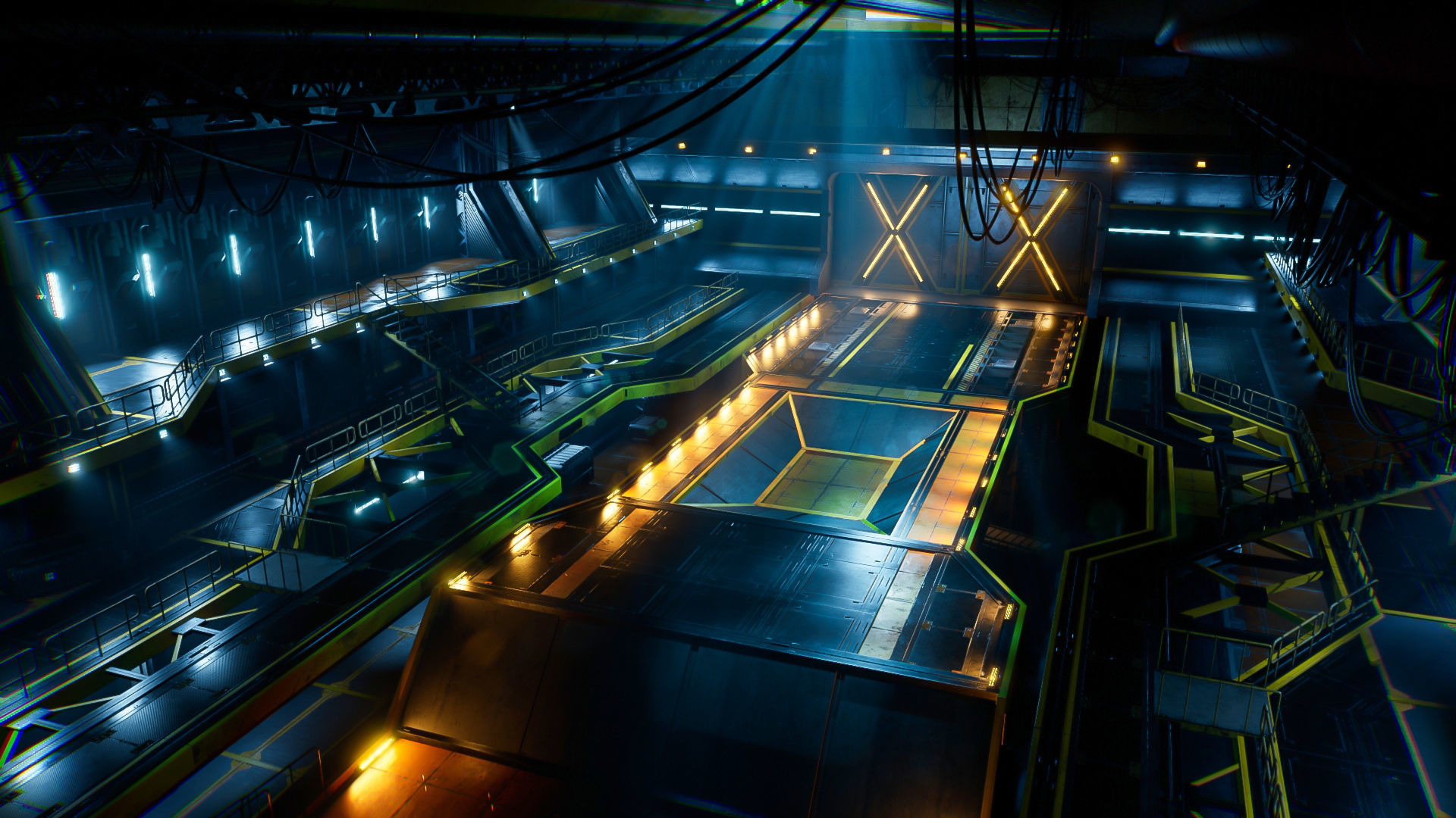 Sci-Fi Hangar Low-poly 3D model_14