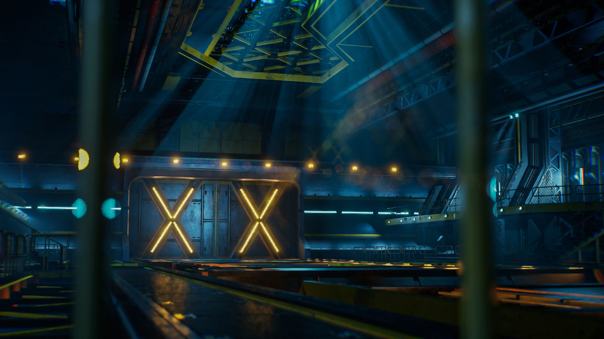 Sci-Fi Hangar Low-poly 3D model_11