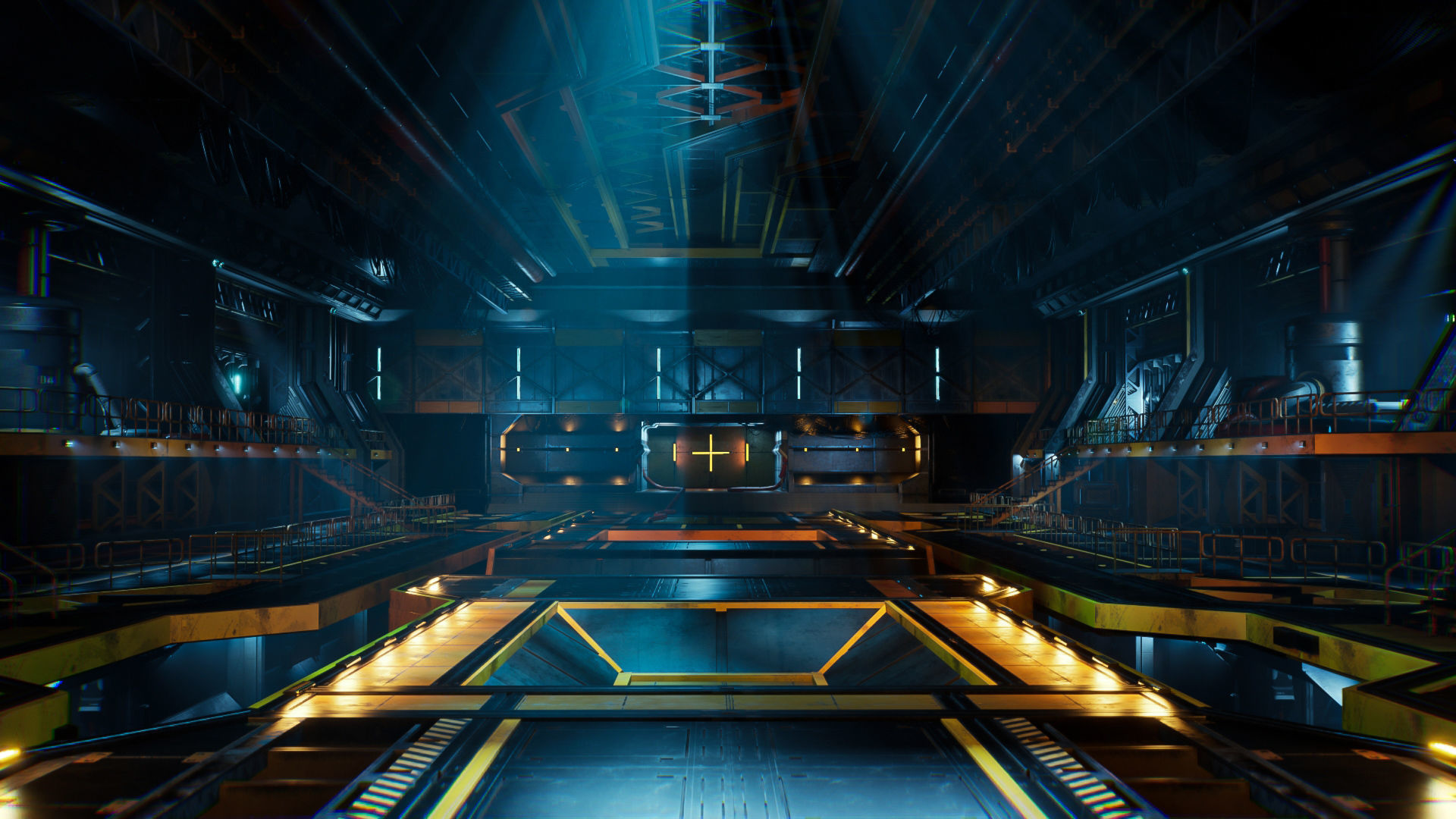 Sci-Fi Hangar Low-poly 3D model_15