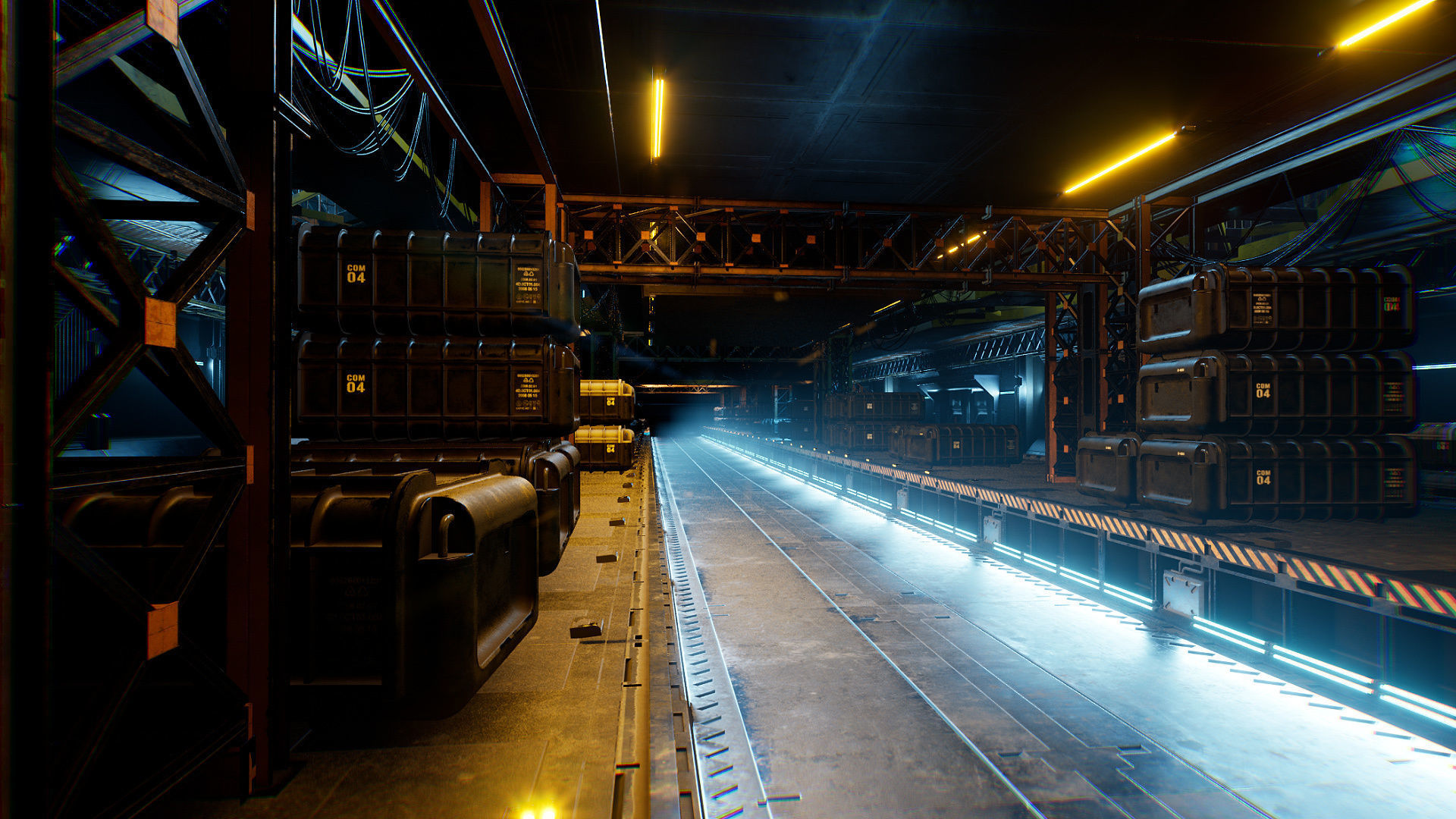 Sci-Fi Hangar Low-poly 3D model_23