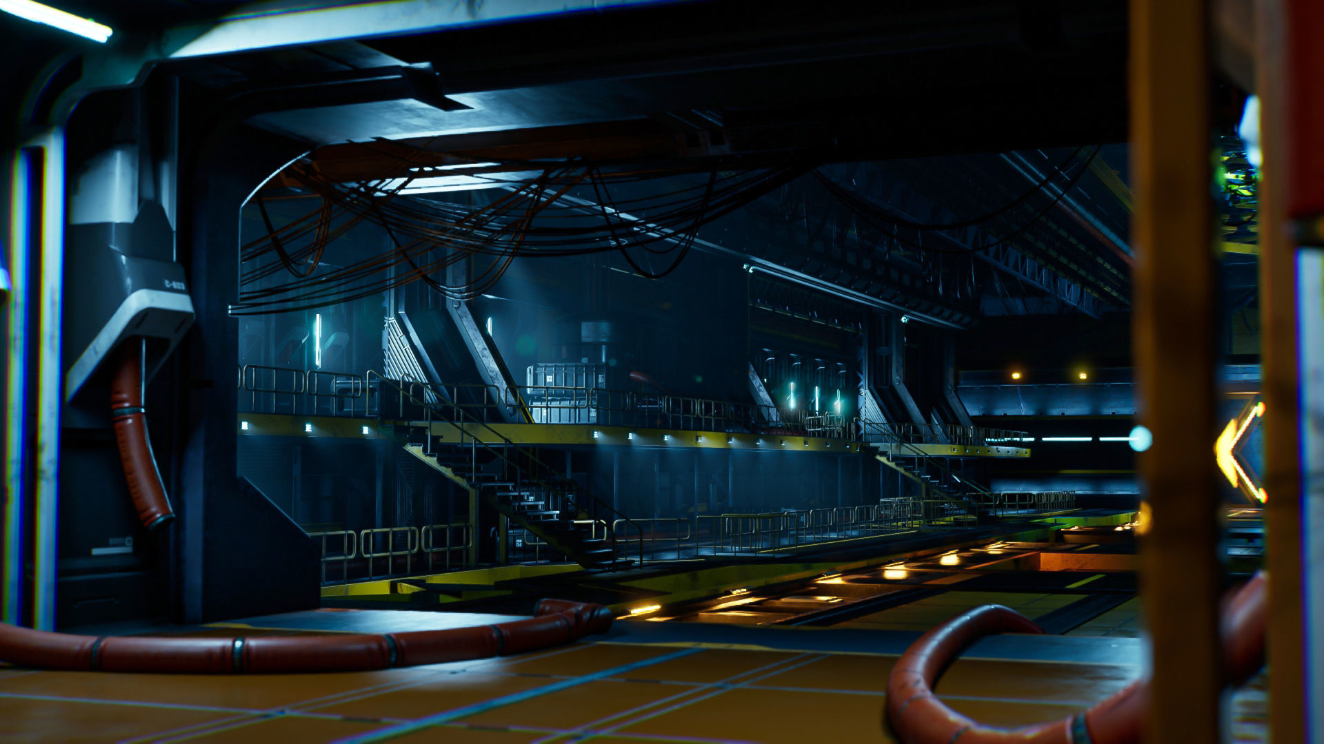 Sci-Fi Hangar Low-poly 3D model_12