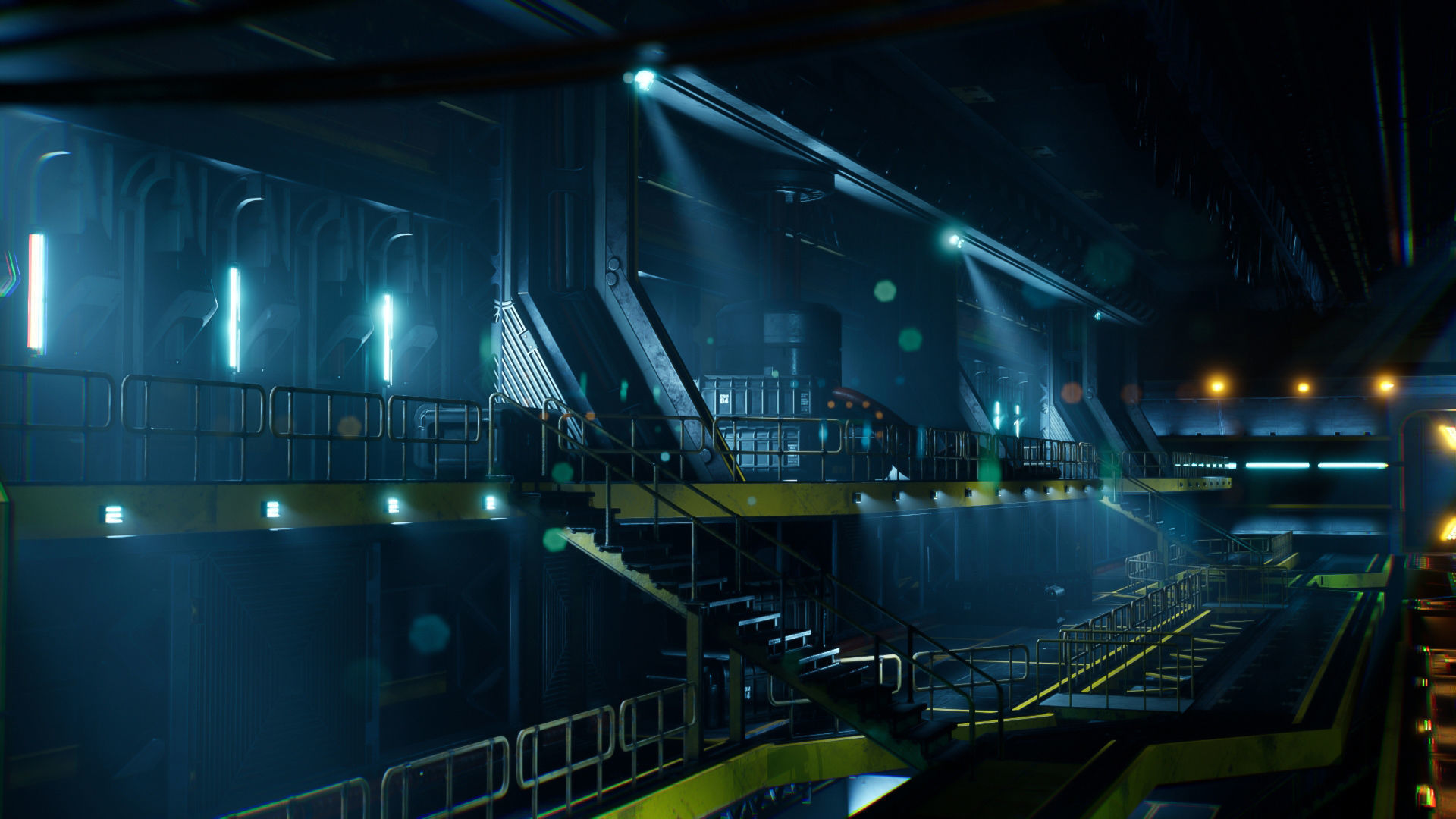 Sci-Fi Hangar Low-poly 3D model_19