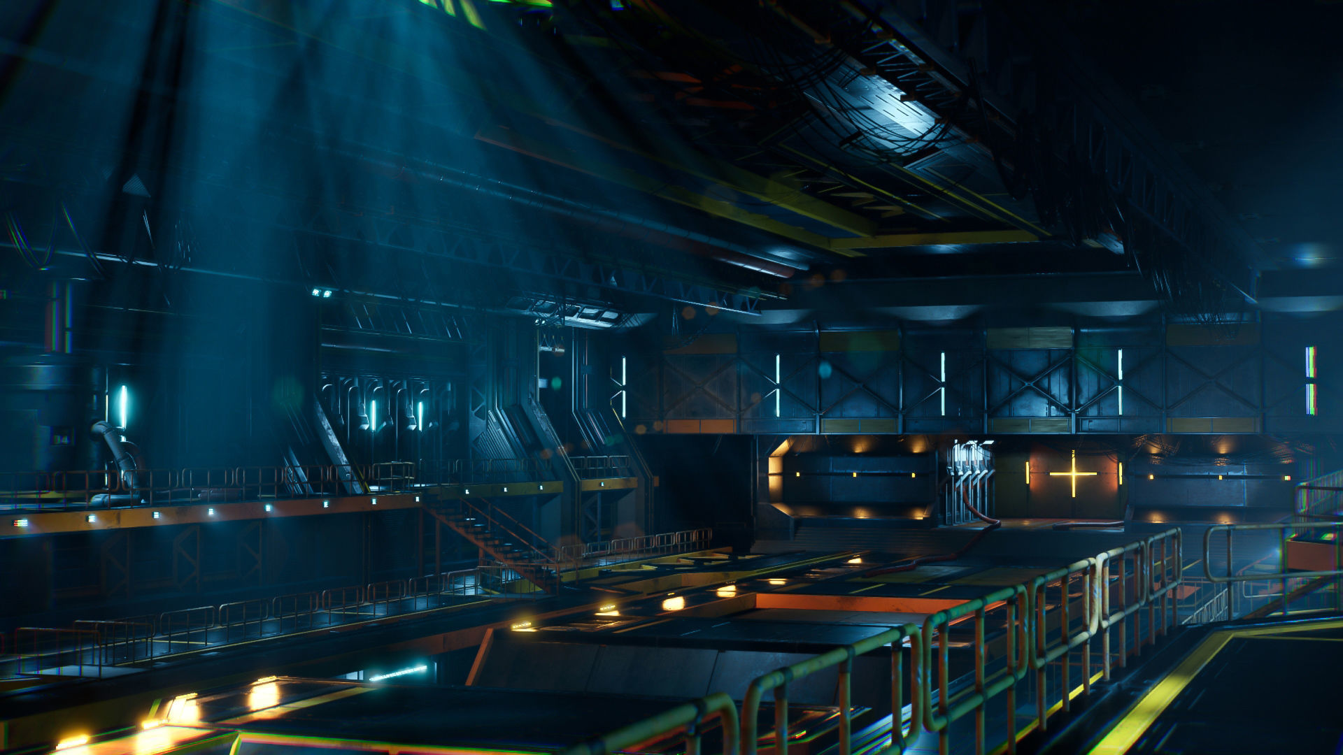 Sci-Fi Hangar Low-poly 3D model_16