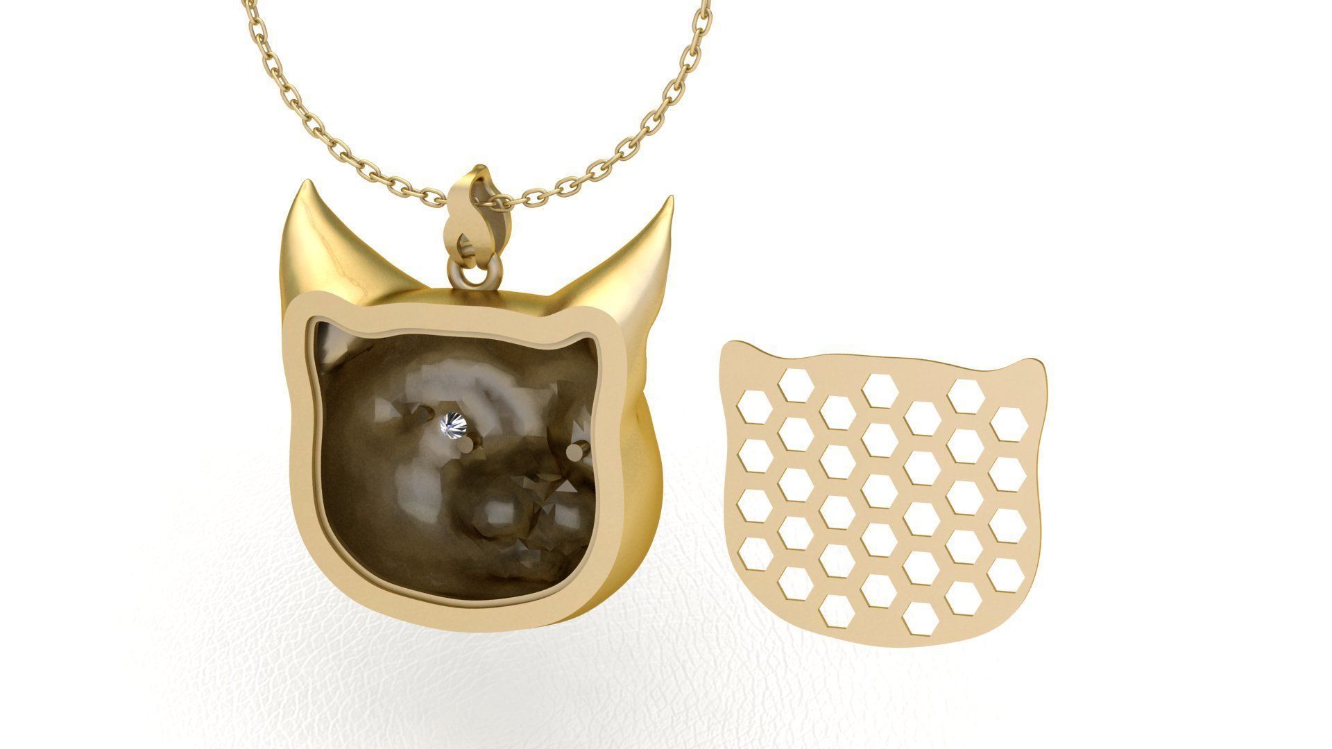 Cat Pendant 3D print model_5