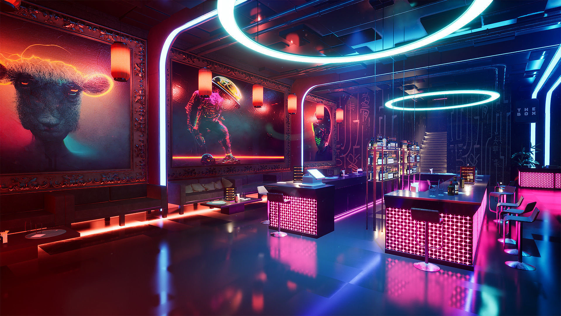 Japanese Nightclub KIT Low-poly 3D model_26
