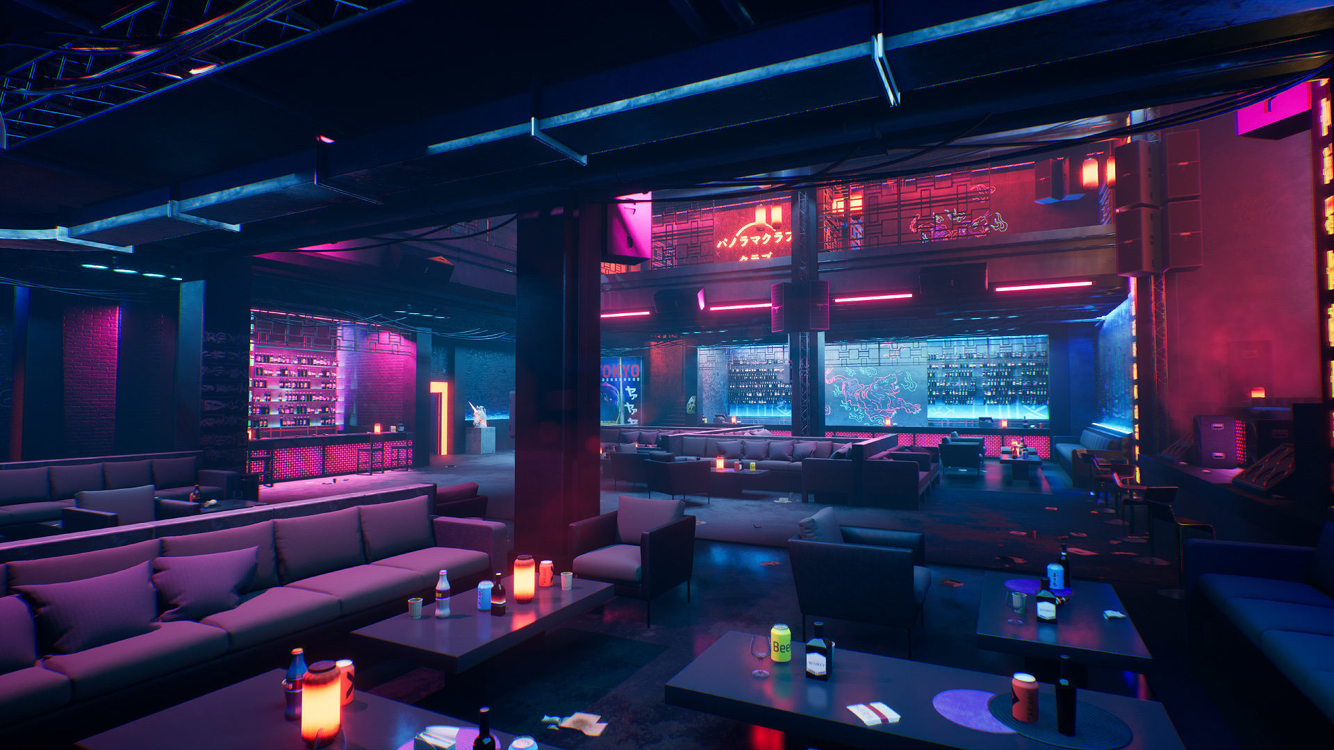 Japanese Nightclub KIT Low-poly 3D model_8