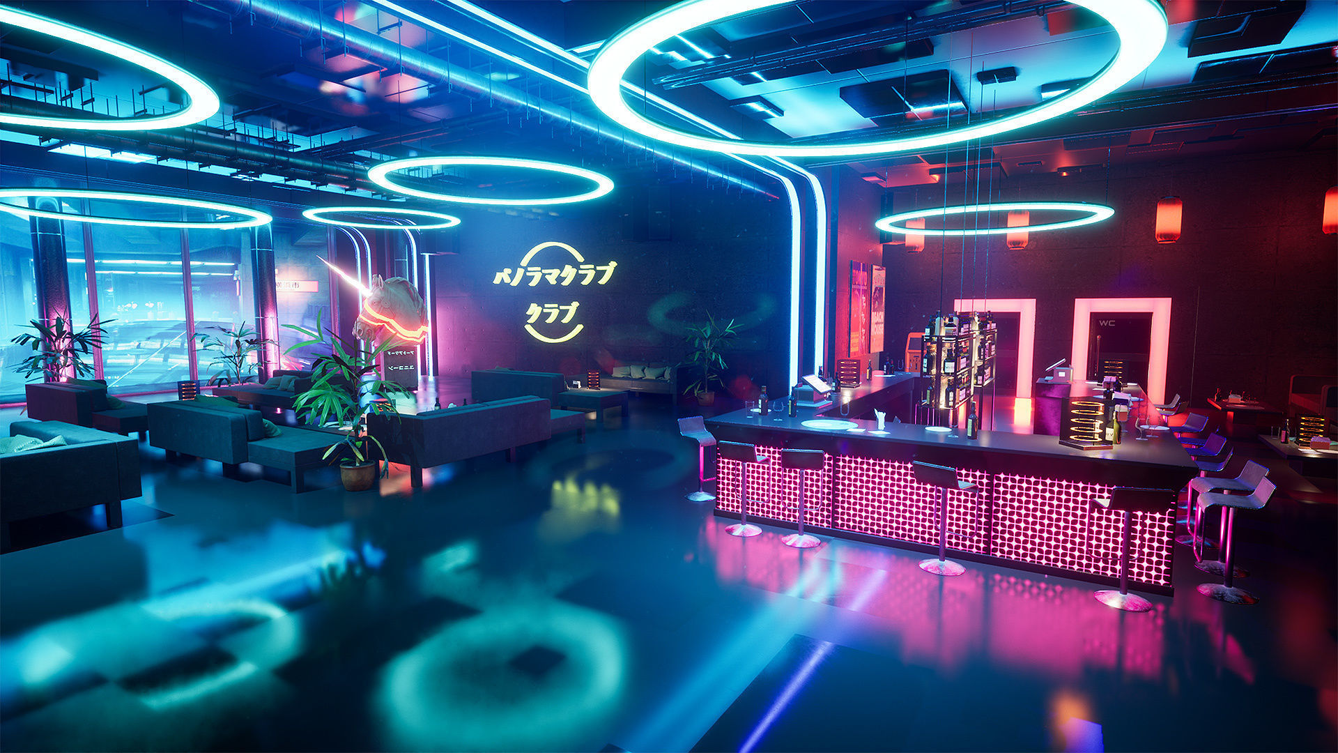 Japanese Nightclub KIT Low-poly 3D model_22