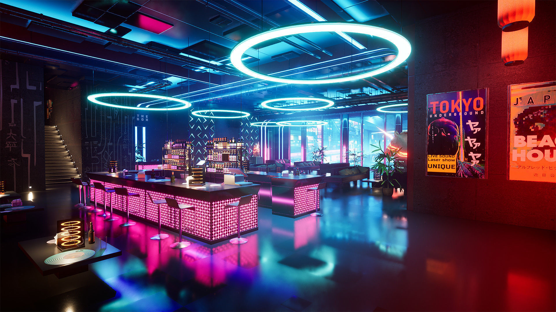 Japanese Nightclub KIT Low-poly 3D model_23