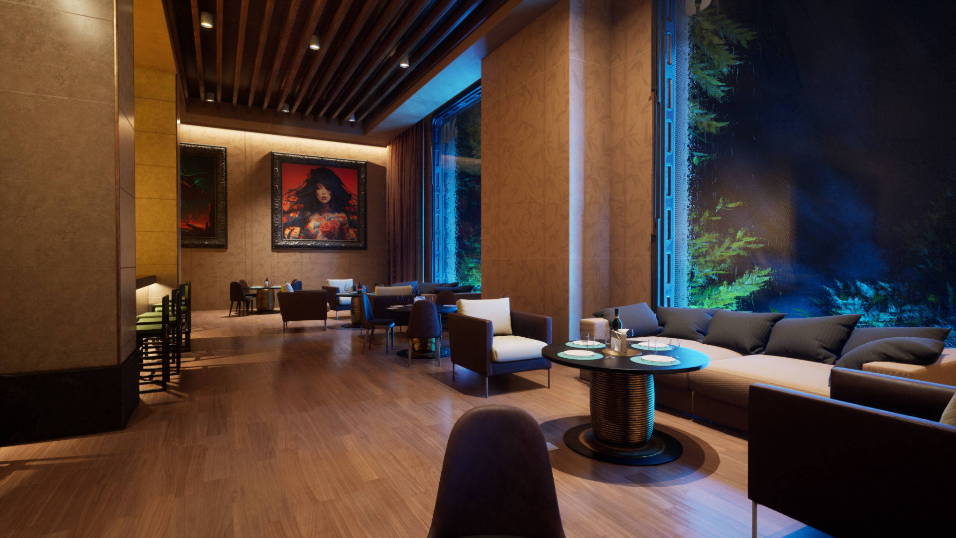 Japanese Nightclub KIT Low-poly 3D model_17