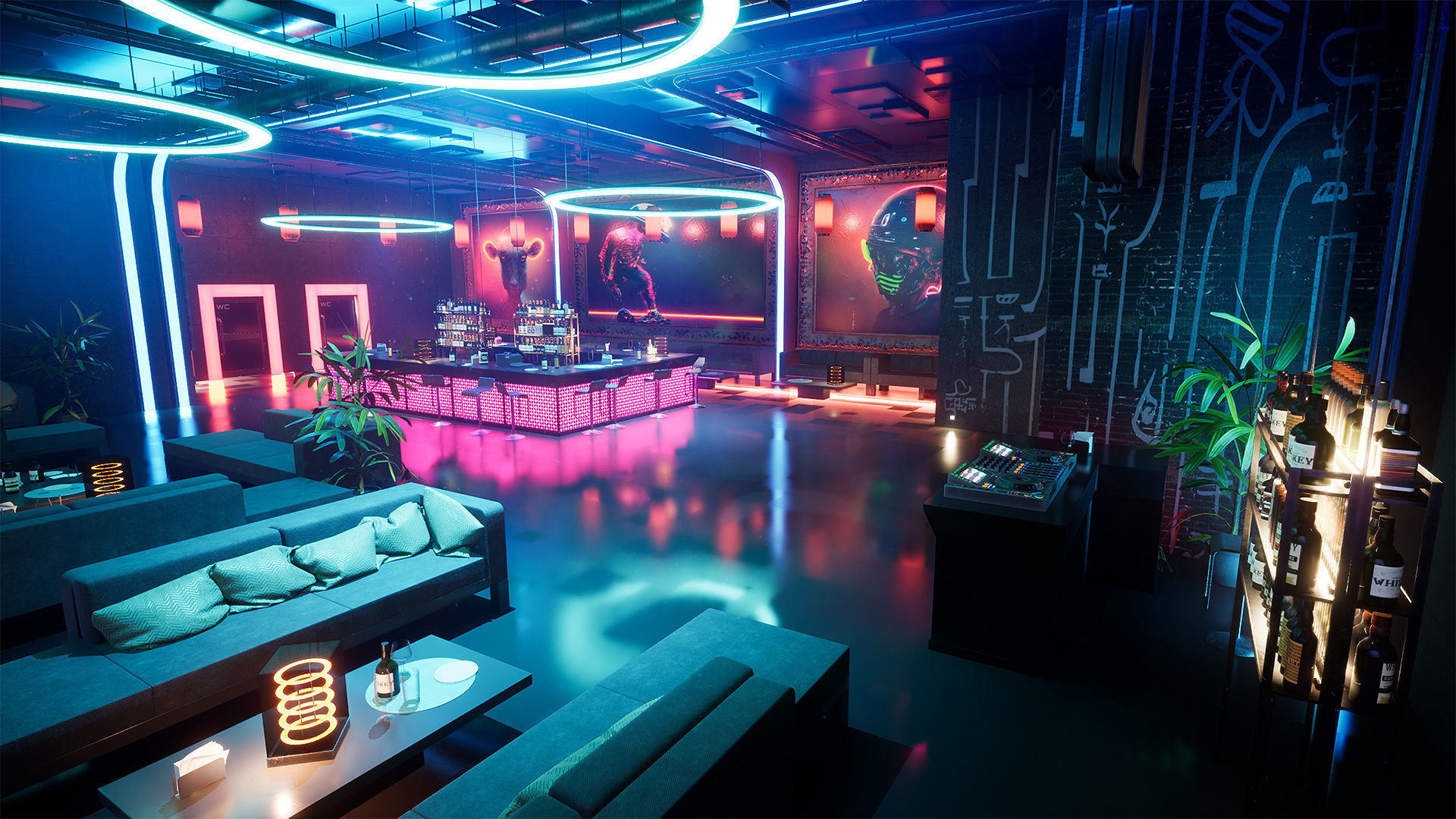 Japanese Nightclub KIT Low-poly 3D model_25
