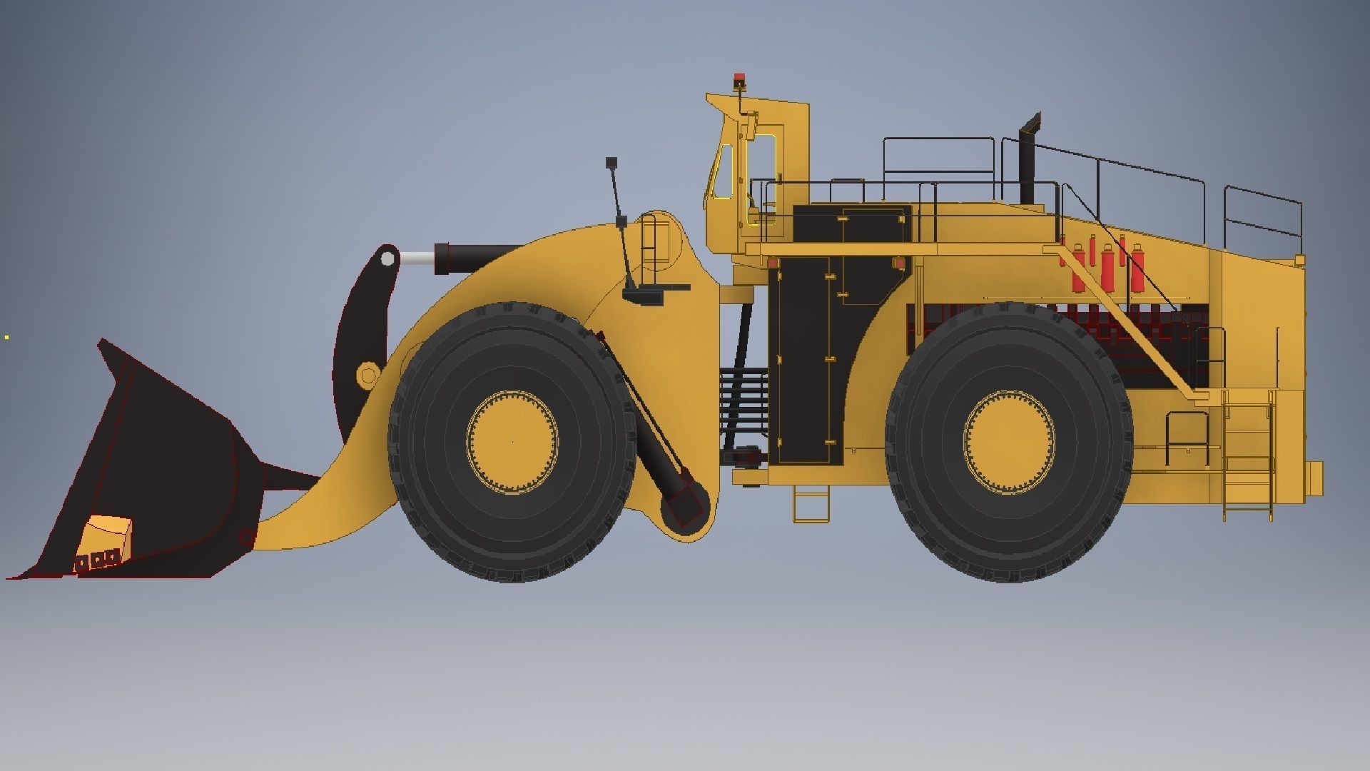 Wheel loader truck 3D model_1