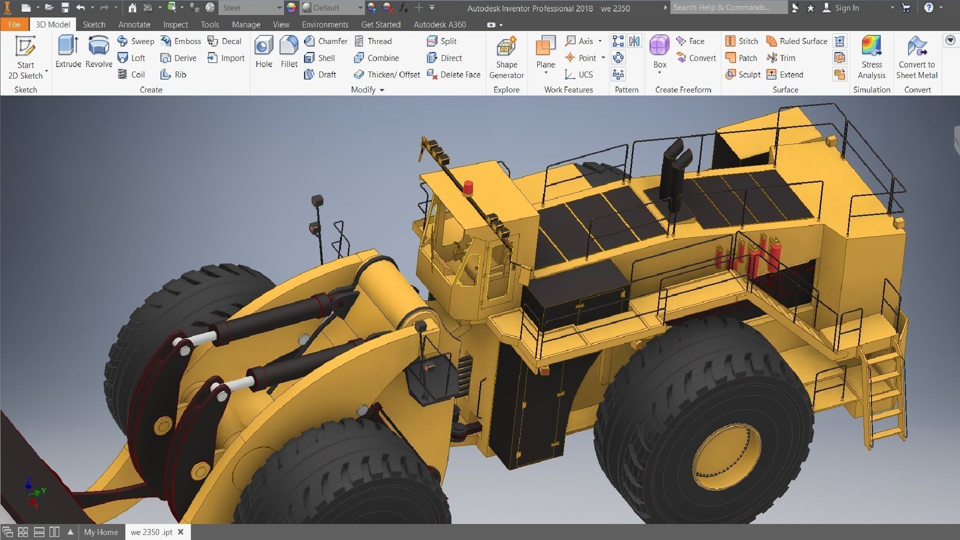 Wheel loader truck 3D model_4