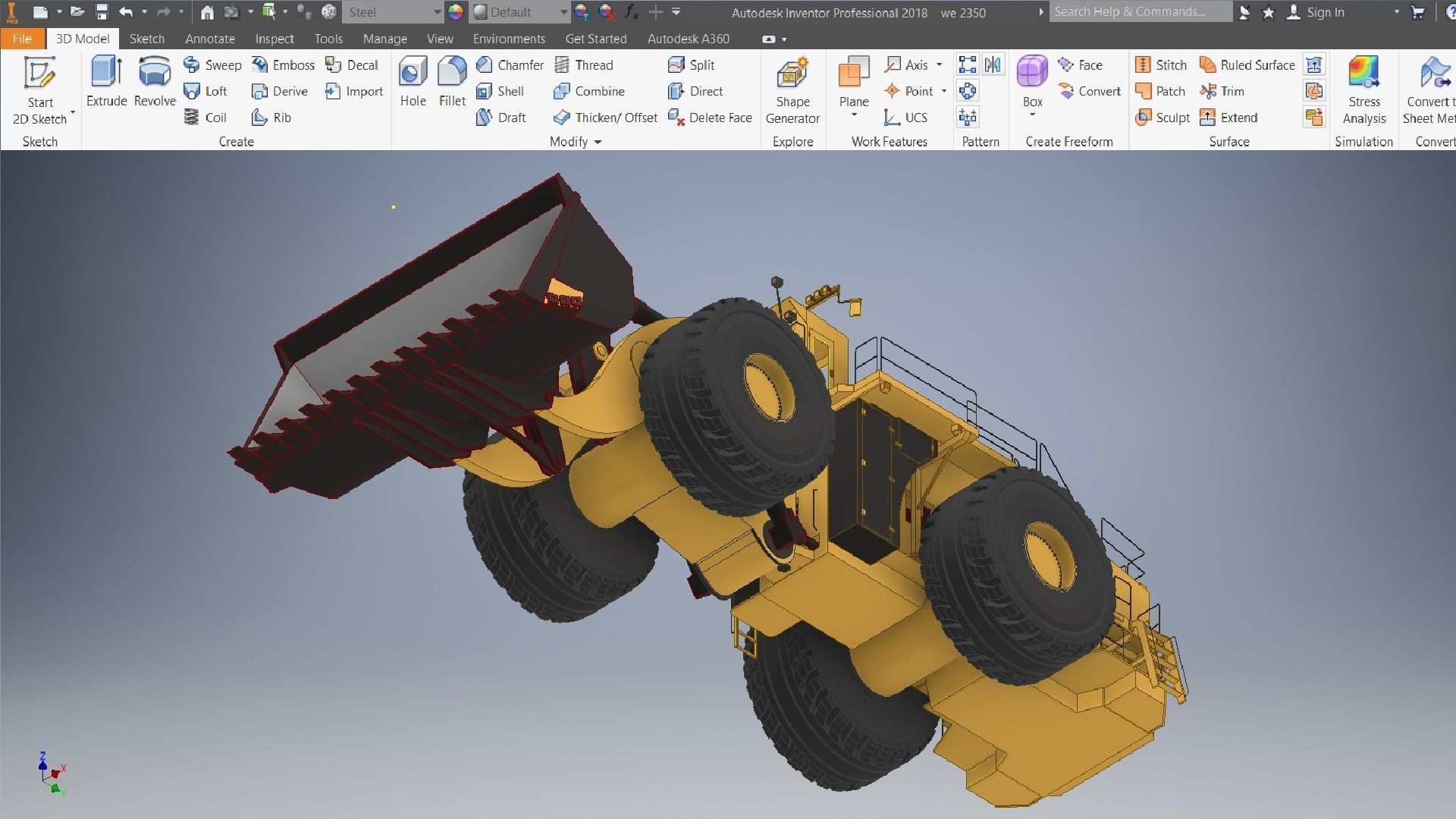 Wheel loader truck 3D model_7