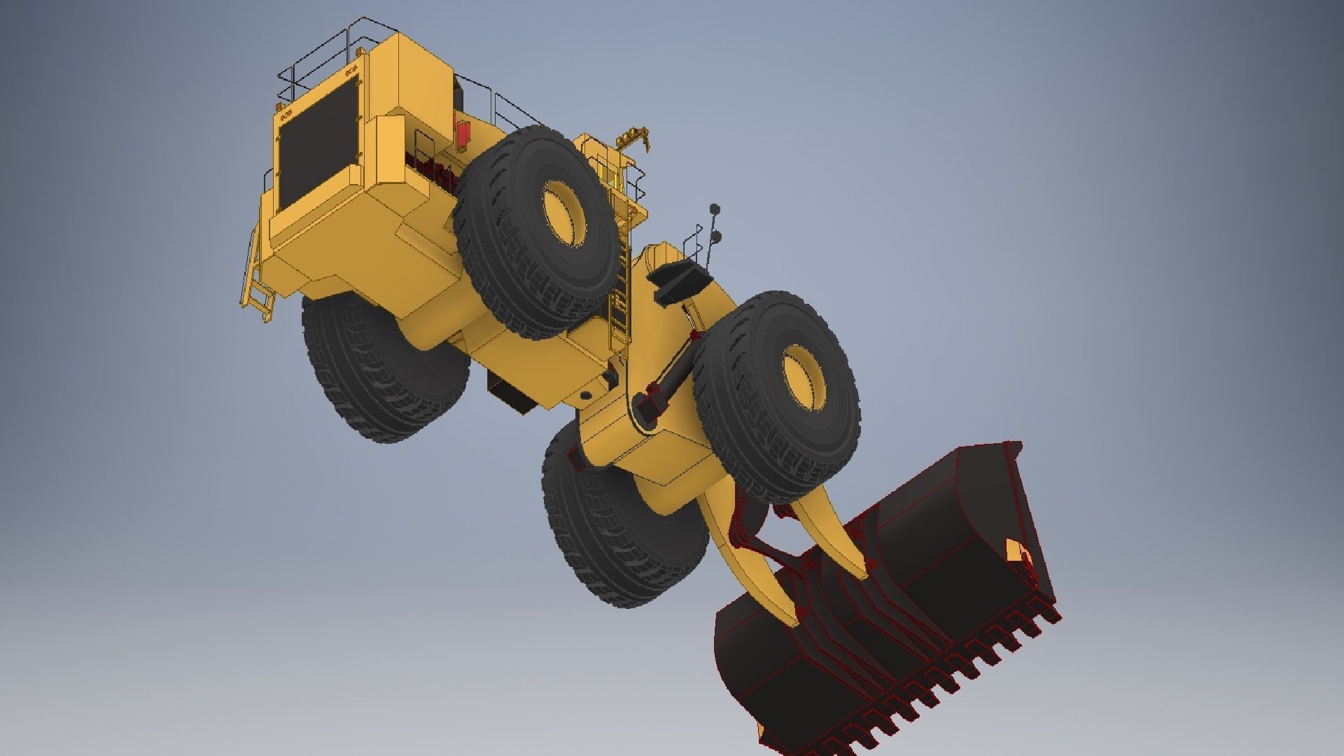 Wheel loader truck 3D model_12