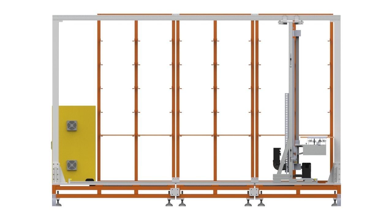 MiniLoad ASRS system automated warehouse design model 3D model_1