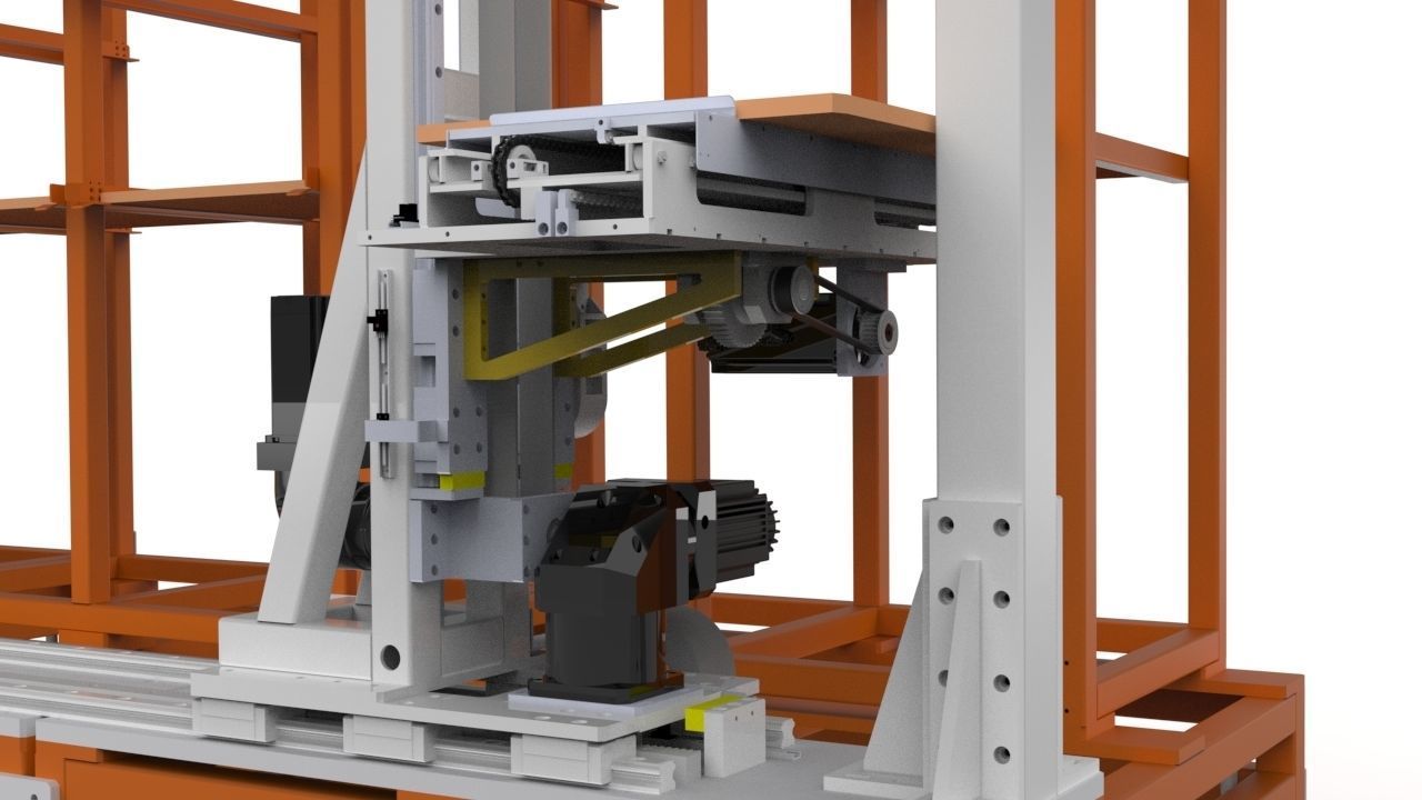 MiniLoad ASRS system automated warehouse design model 3D model_2