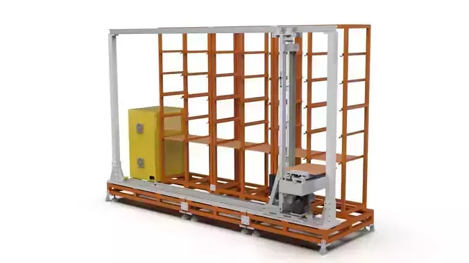 MiniLoad ASRS system automated warehouse design model 3D model