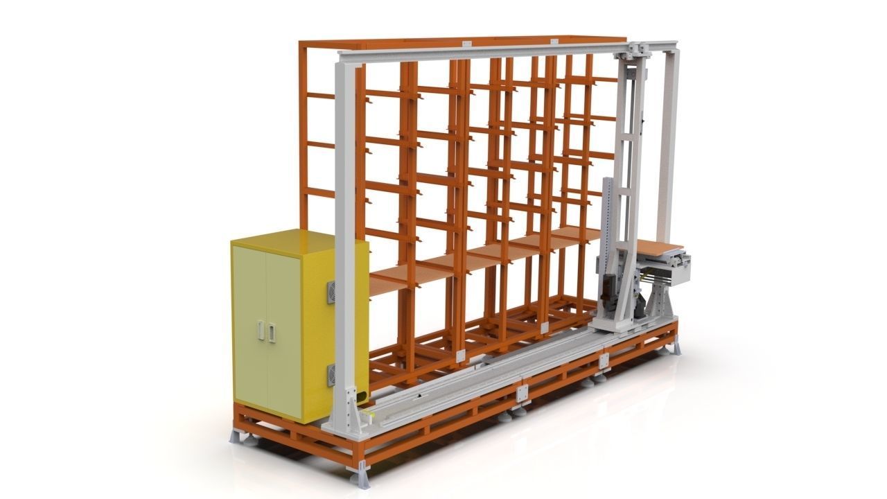 MiniLoad ASRS system automated warehouse design model 3D model_3