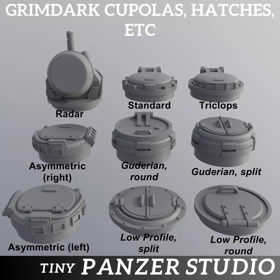 Cupolas hatches etc for vehicles Free 3D print model