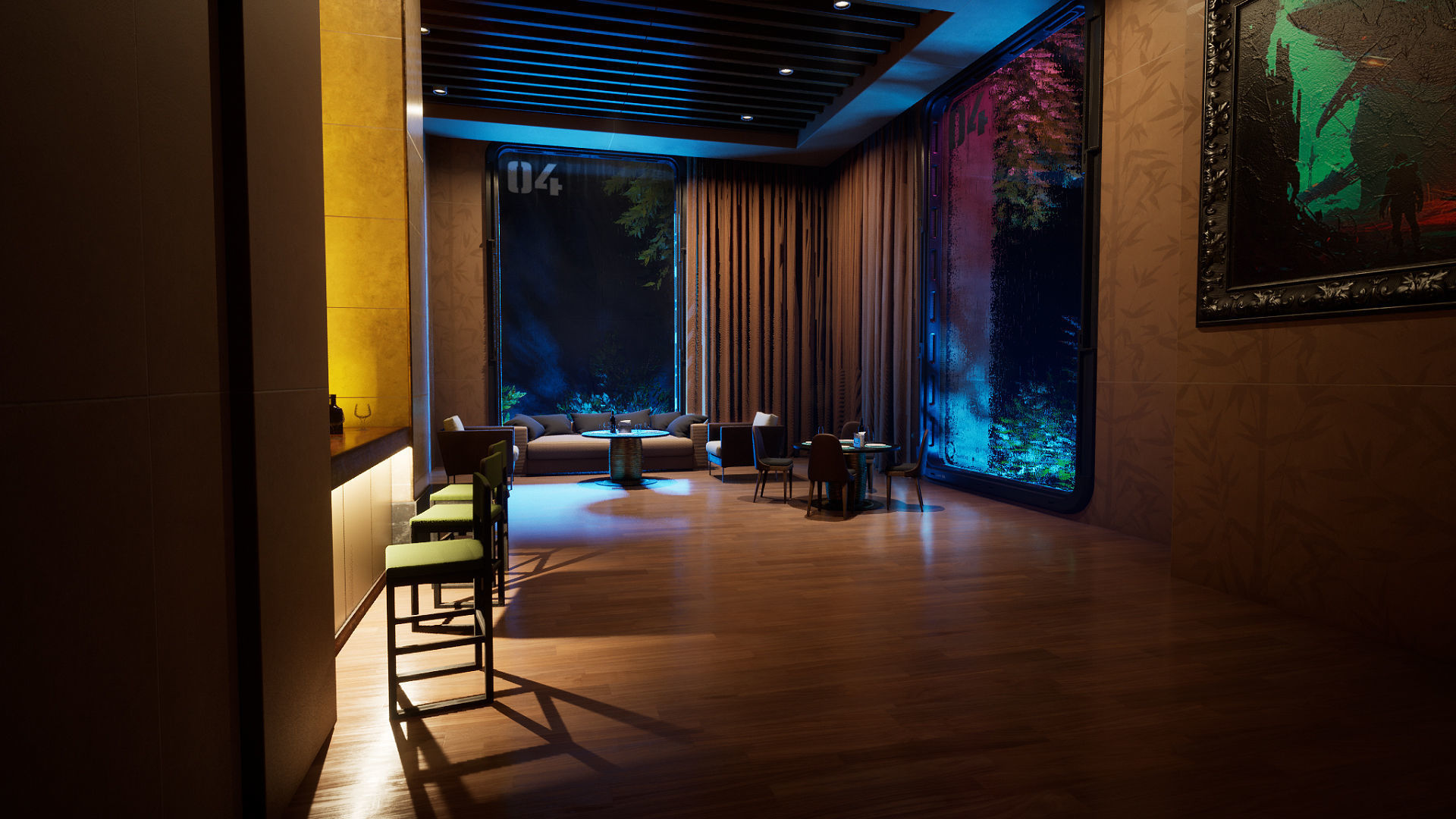 Restaurant Low-poly 3D model_15