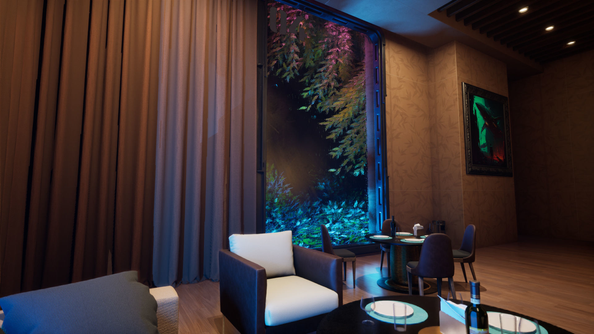 Restaurant Low-poly 3D model_10