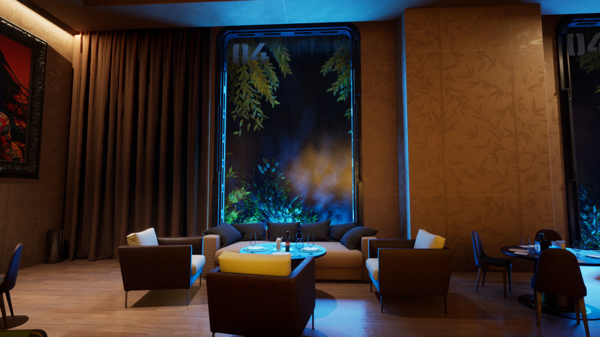 Restaurant Low-poly 3D model_13