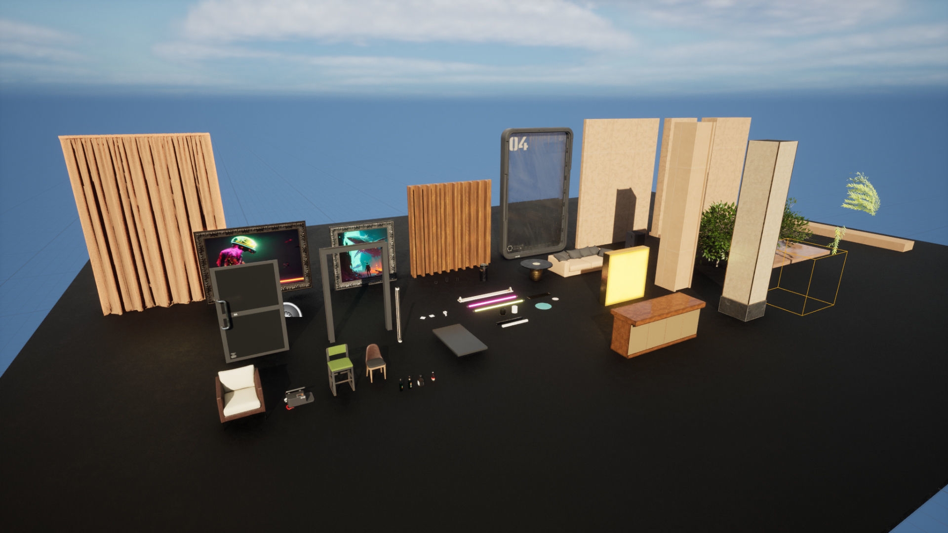 Restaurant Low-poly 3D model_18