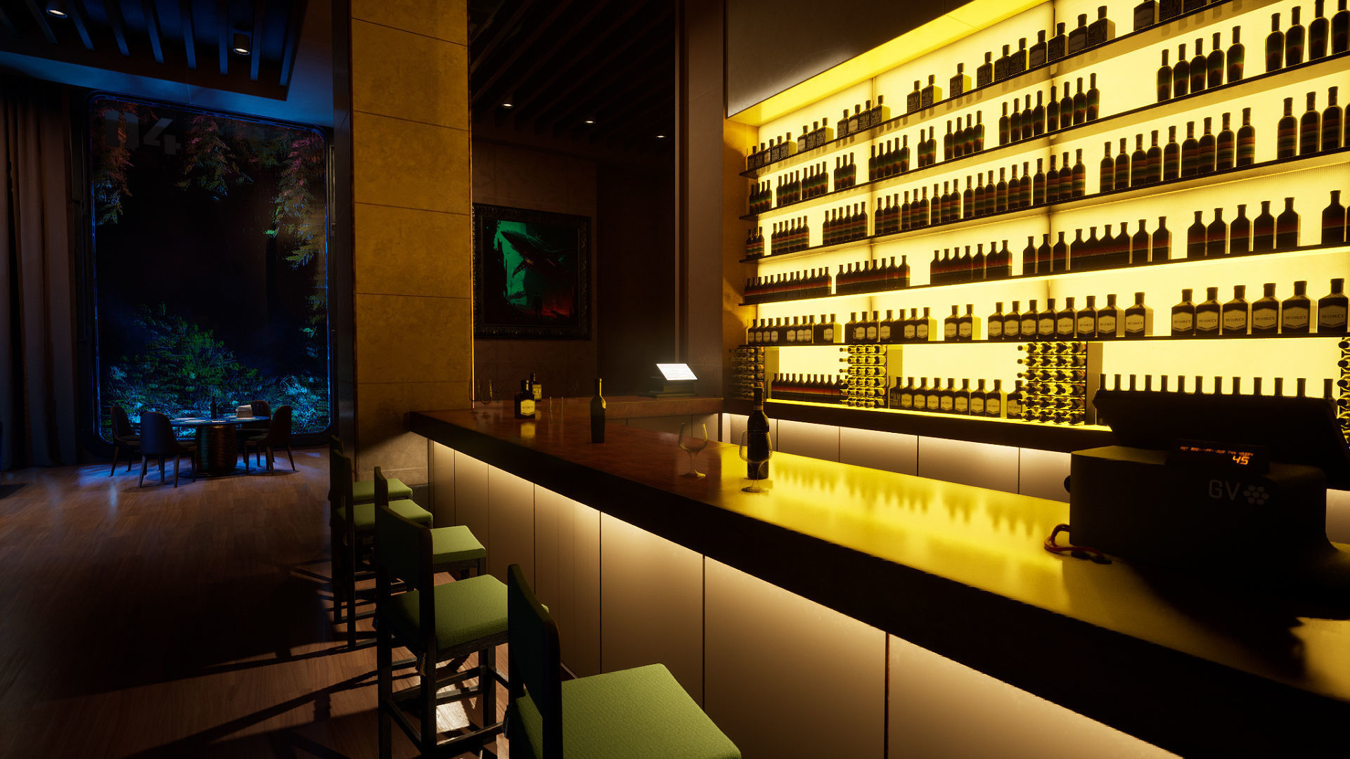 Restaurant Low-poly 3D model_17