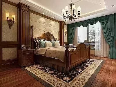 Neoclassical single bed 3D model 3D model