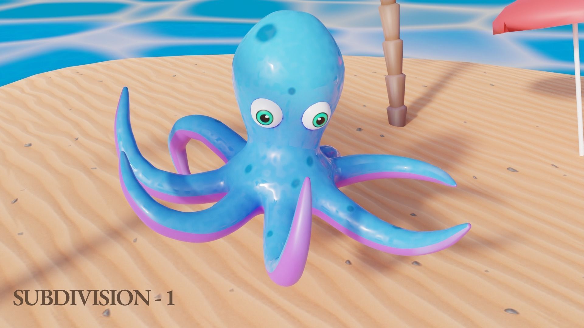 Stylized Low Poly Rigged Octopus Game Character Low-poly 3D model_11