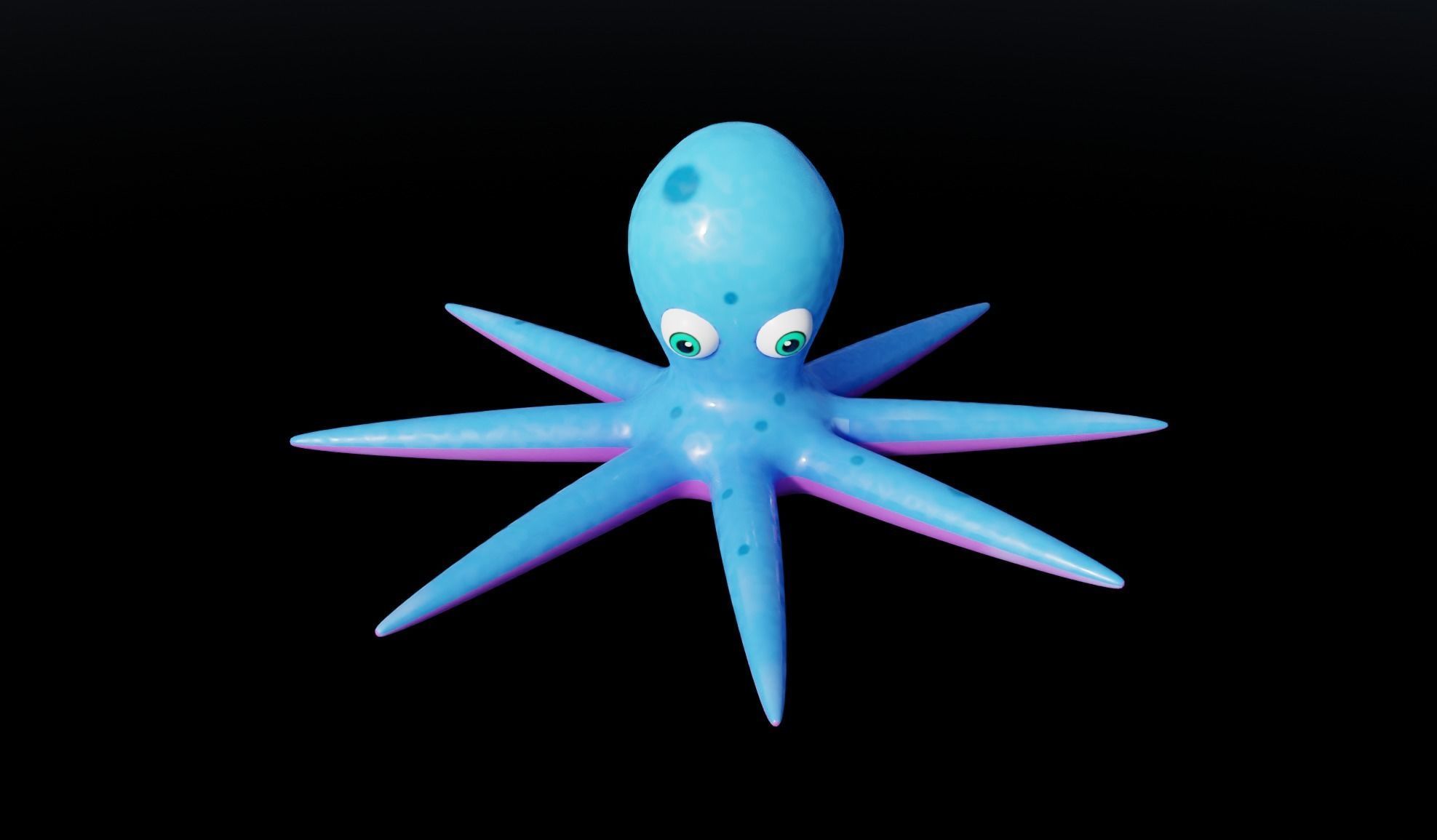 Stylized Low Poly Rigged Octopus Game Character Low-poly 3D model_16