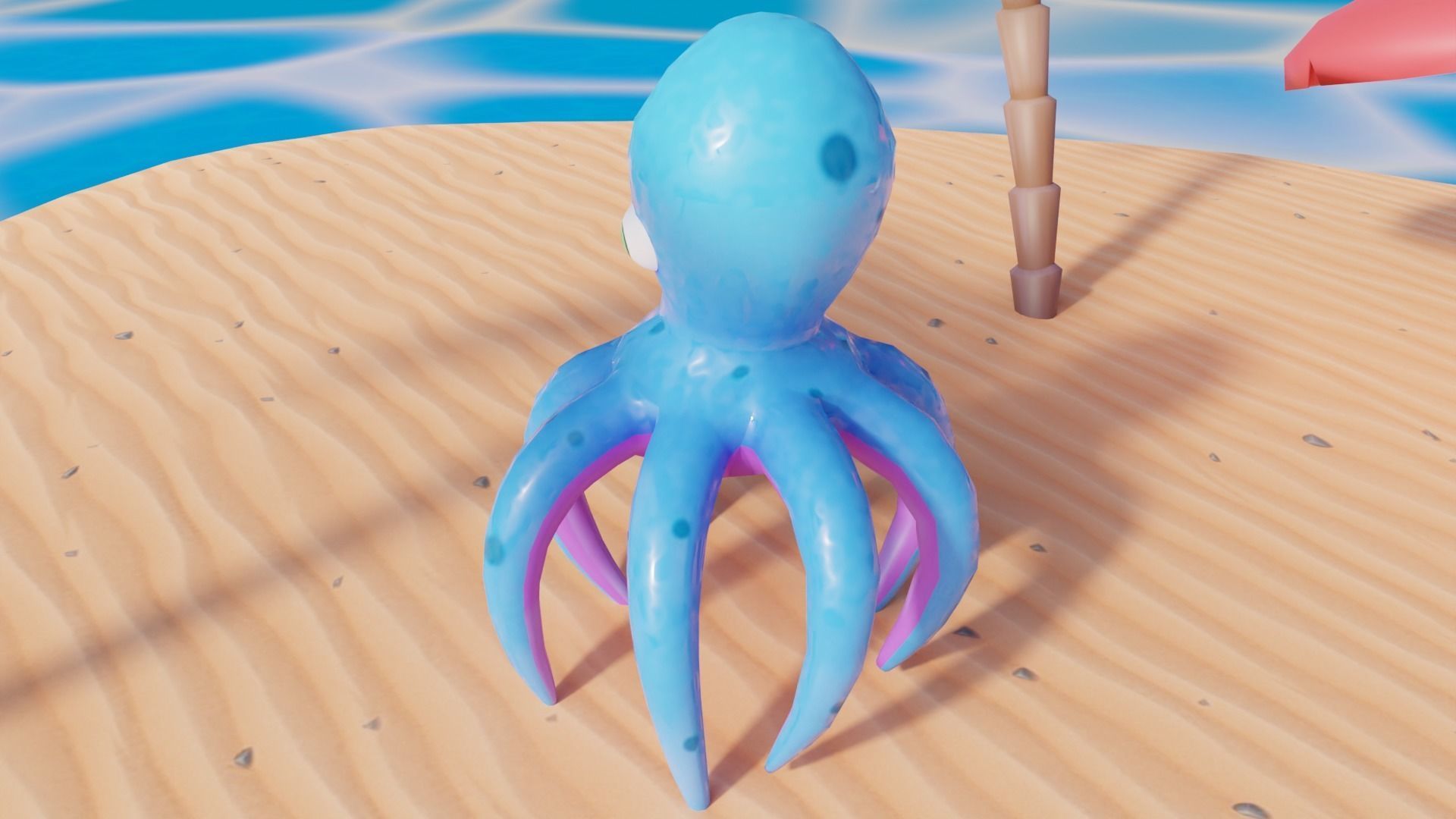Stylized Low Poly Rigged Octopus Game Character Low-poly 3D model_8