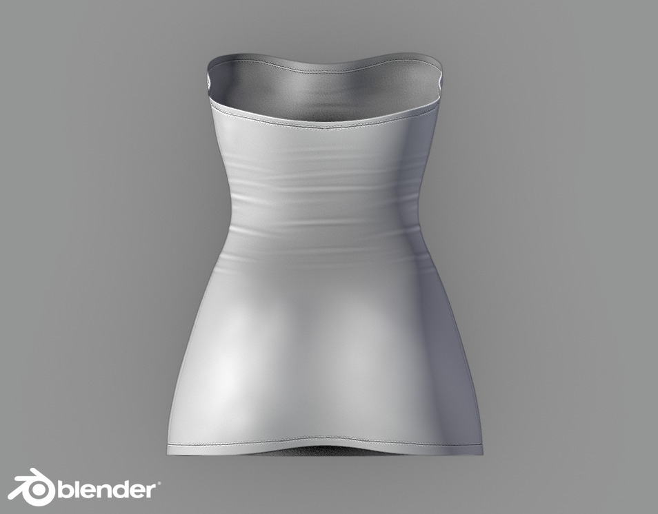 1 Dress Model Low-poly 3D model_2