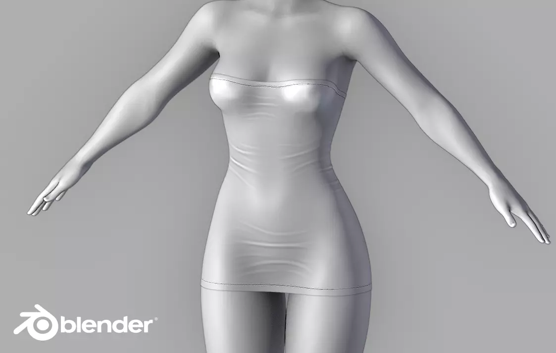 1 Dress Model Low-poly 3D model_0