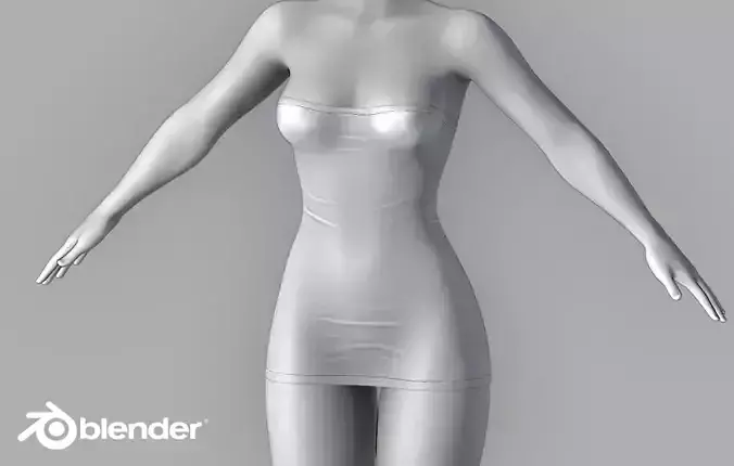 1 Dress Model Low-poly 3D model