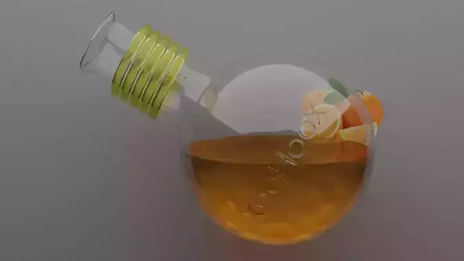 Lab Flask With liquid animation Free 3D model