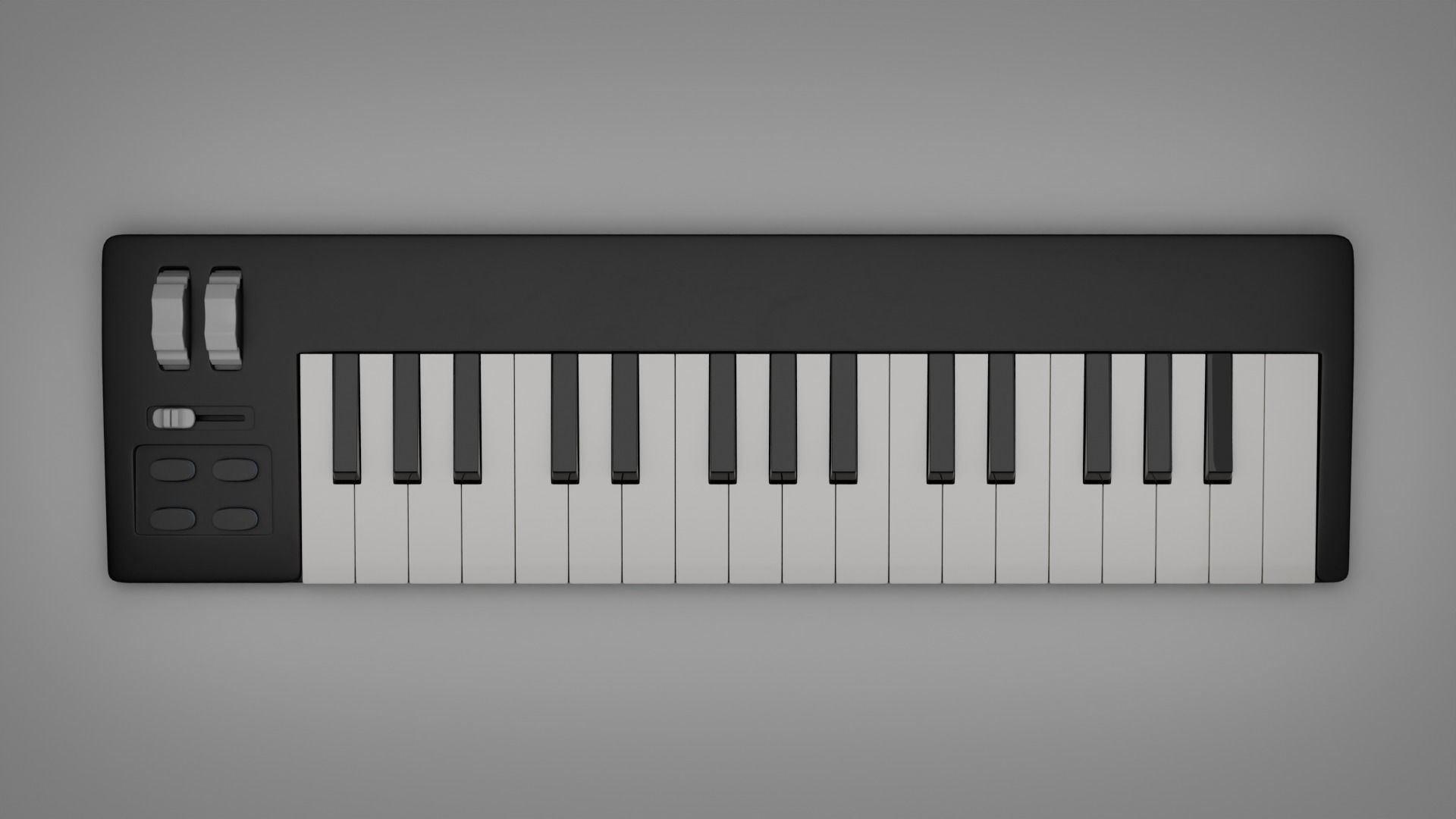 Piano keyboard Free 3D model_1