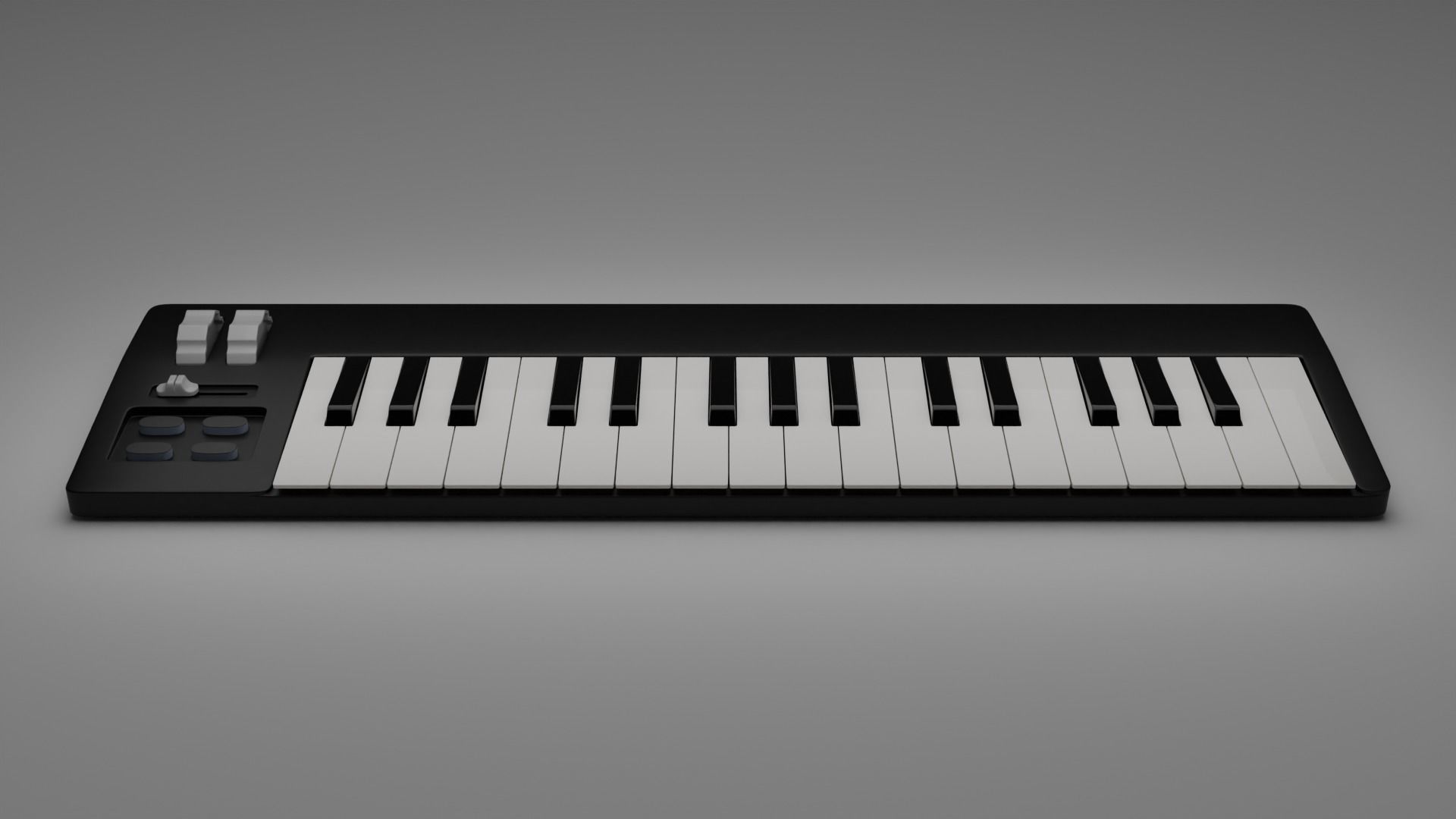 Piano keyboard Free 3D model_4