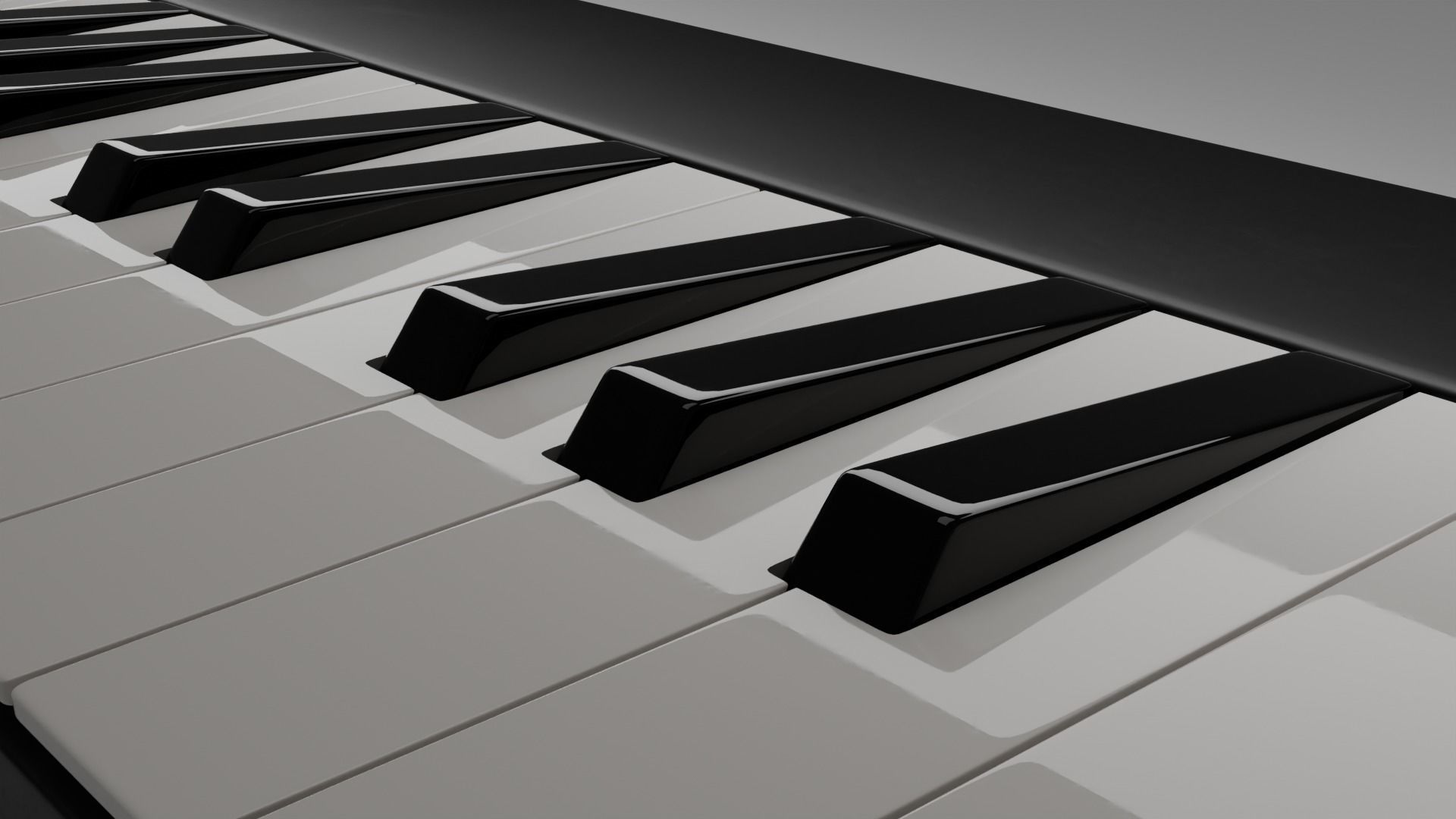 Piano keyboard Free 3D model_2