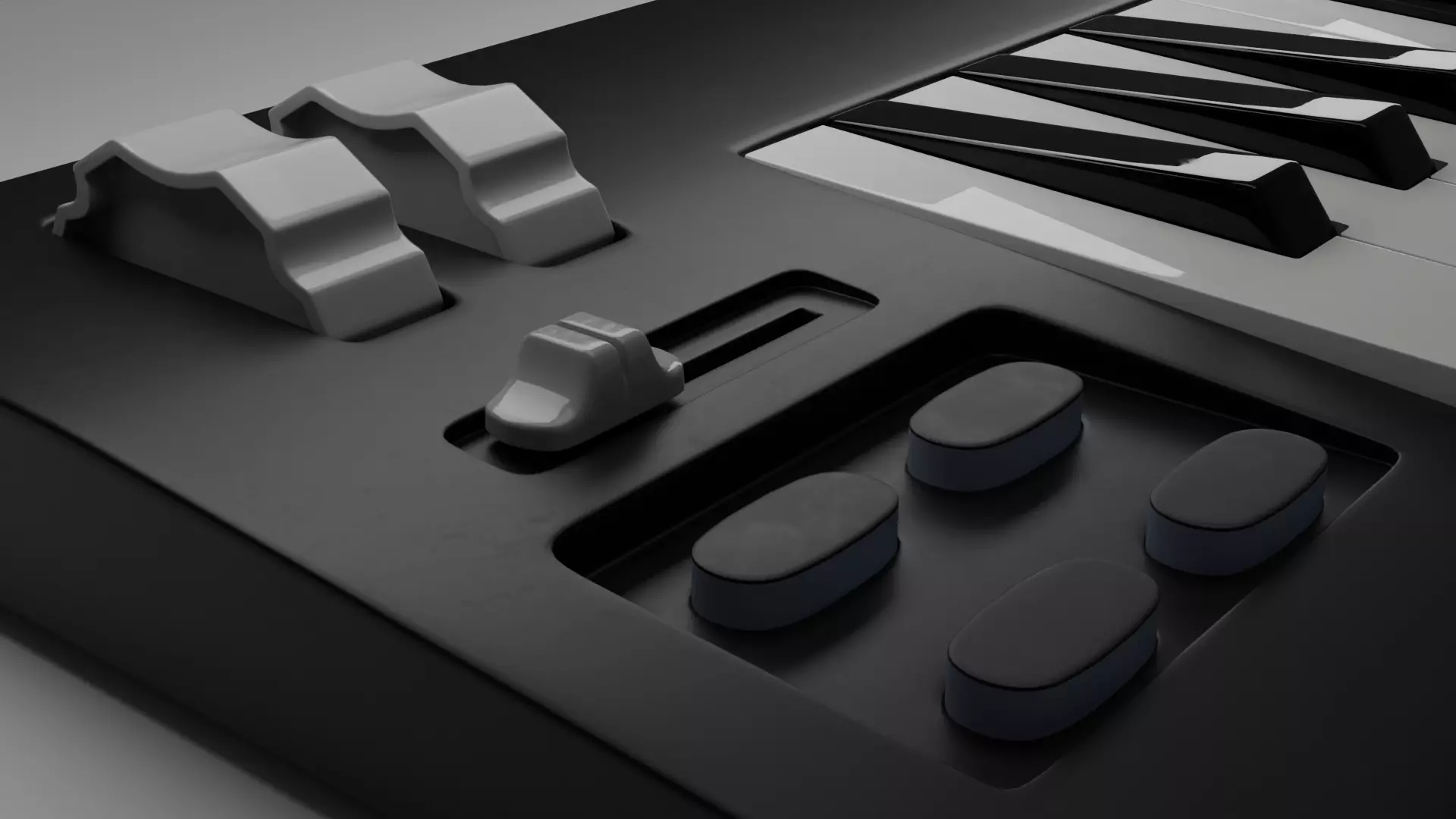 Piano keyboard Free 3D model_0